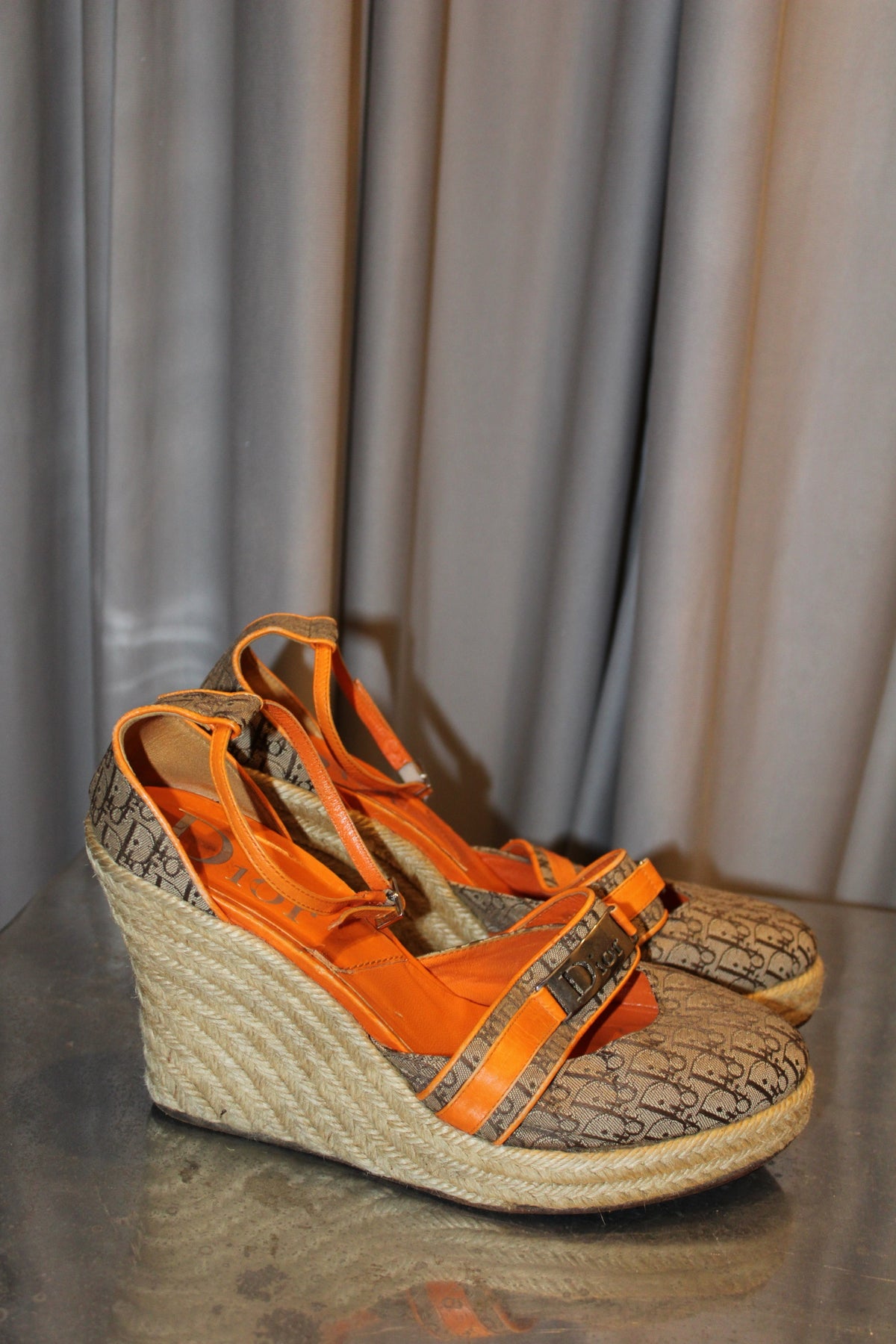 Dior Monogram Orange Heels