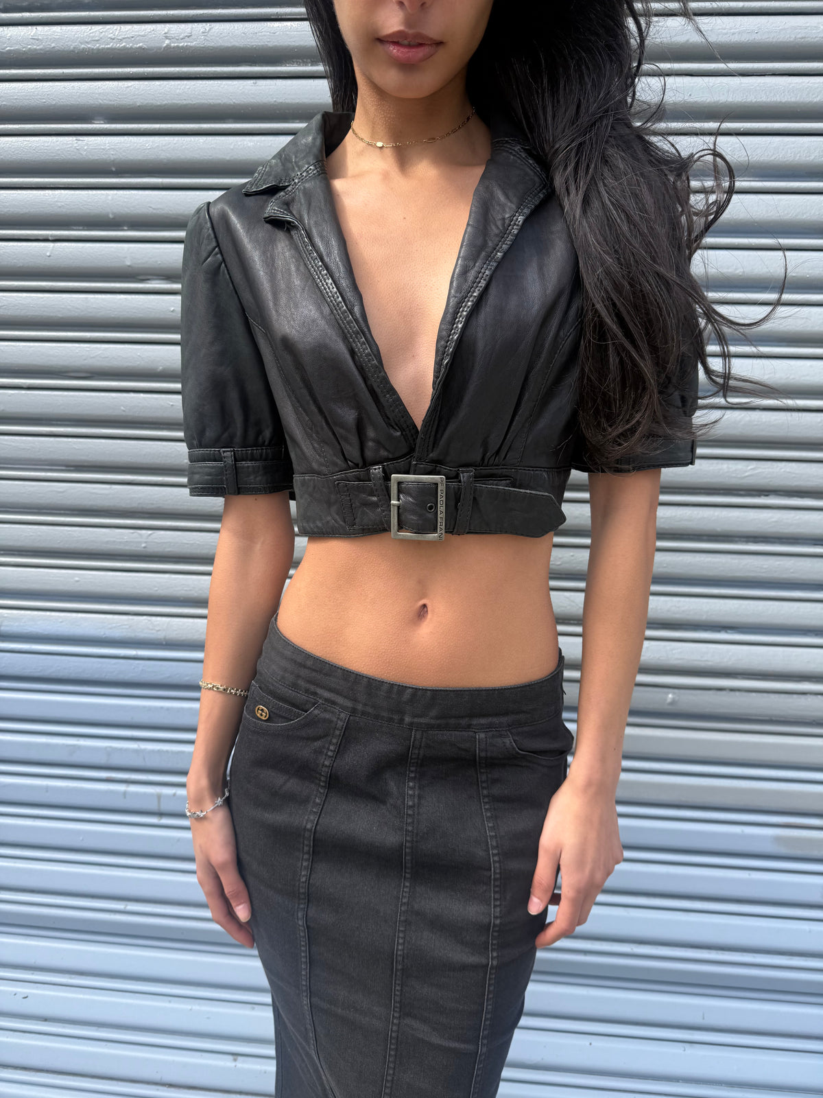Paola Frani Leather Top
