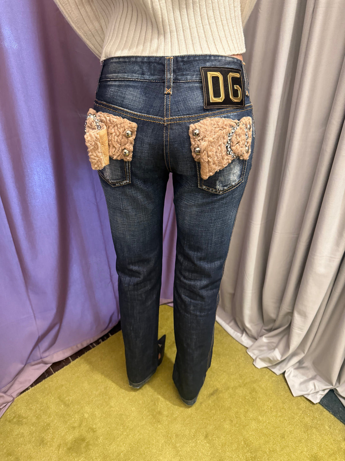 Dolce & Gabbana Pants w/ Fur Detailing