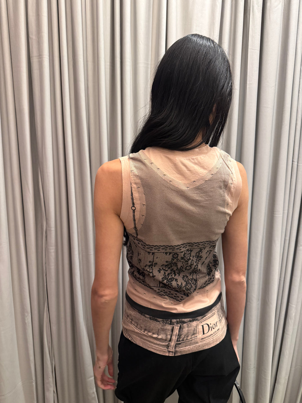 Christian Dior SS 2006 Trompe L'oeil Print Tank Top