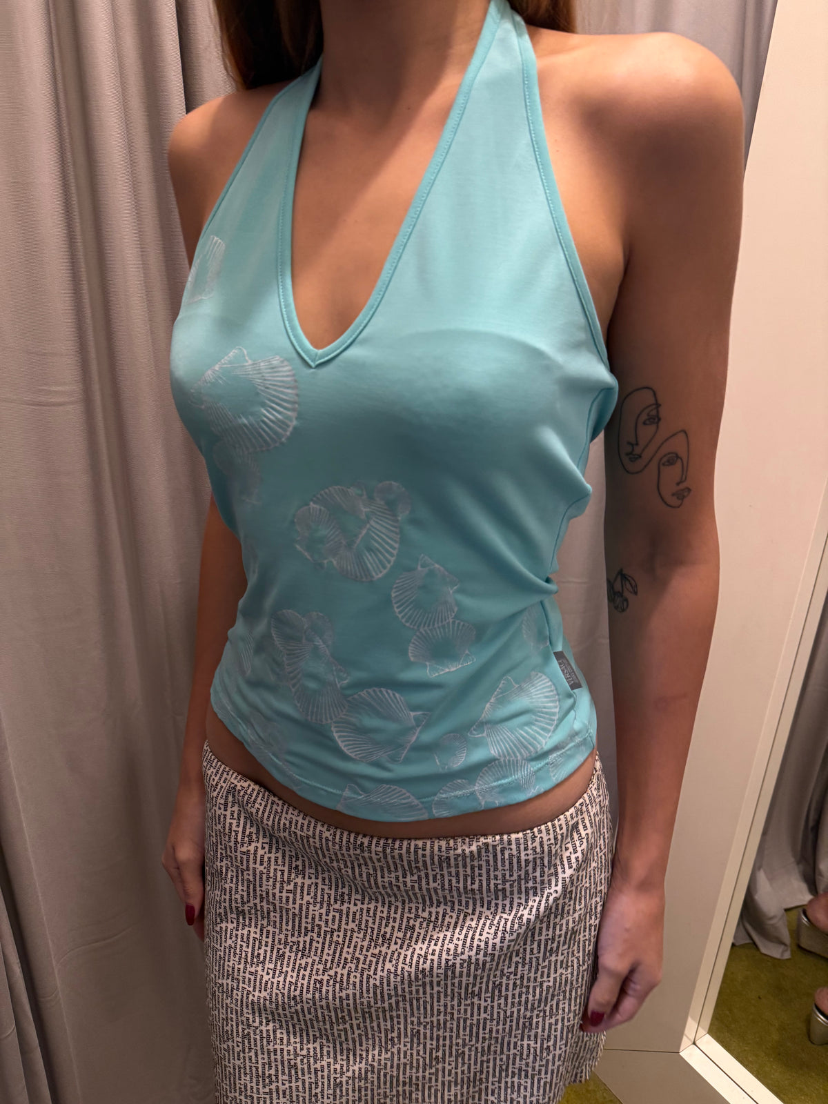 Versace Jeans Couture Blue Halter Top NWT