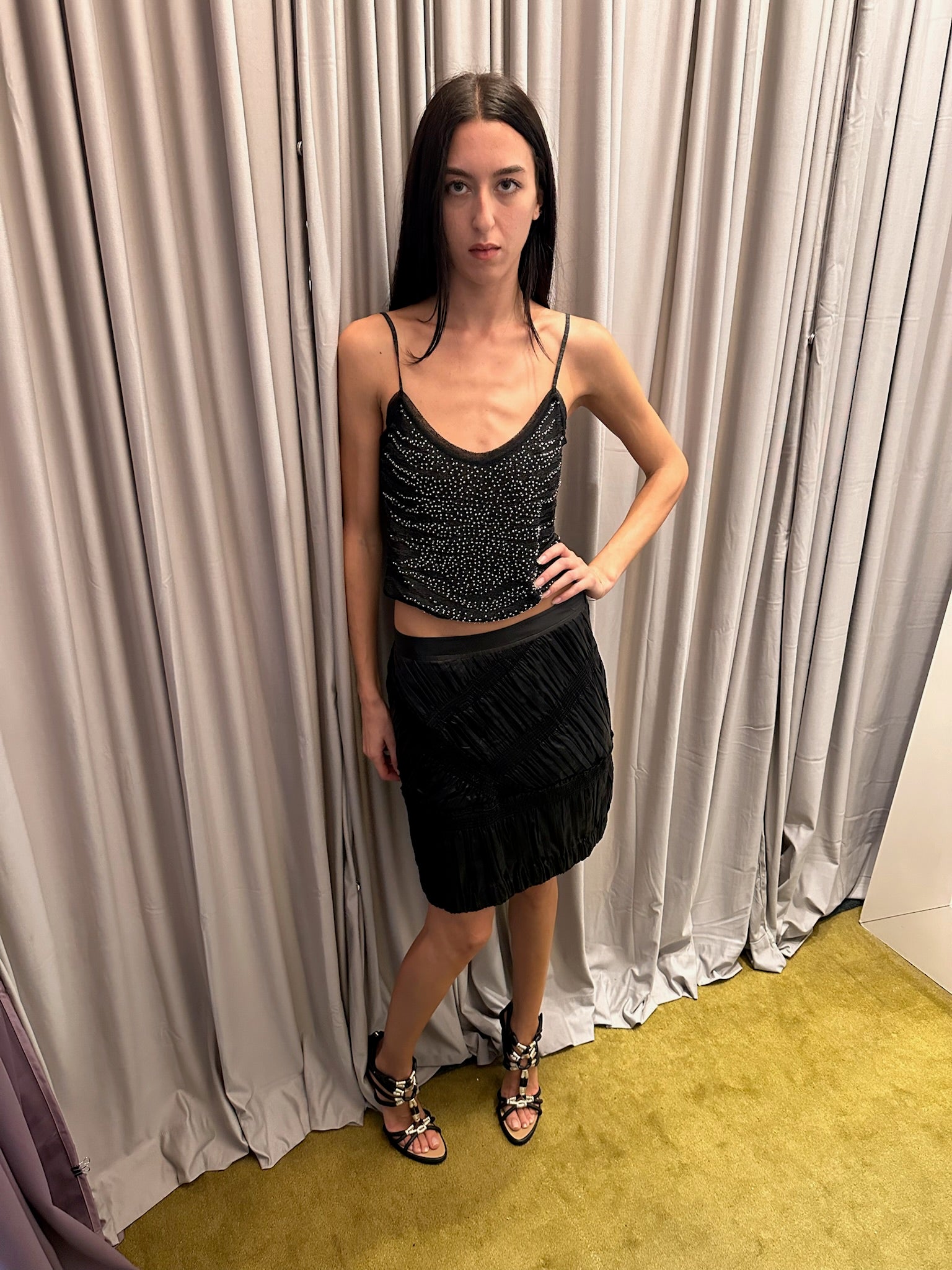 Roberto Cavalli Embellished Sheer Top