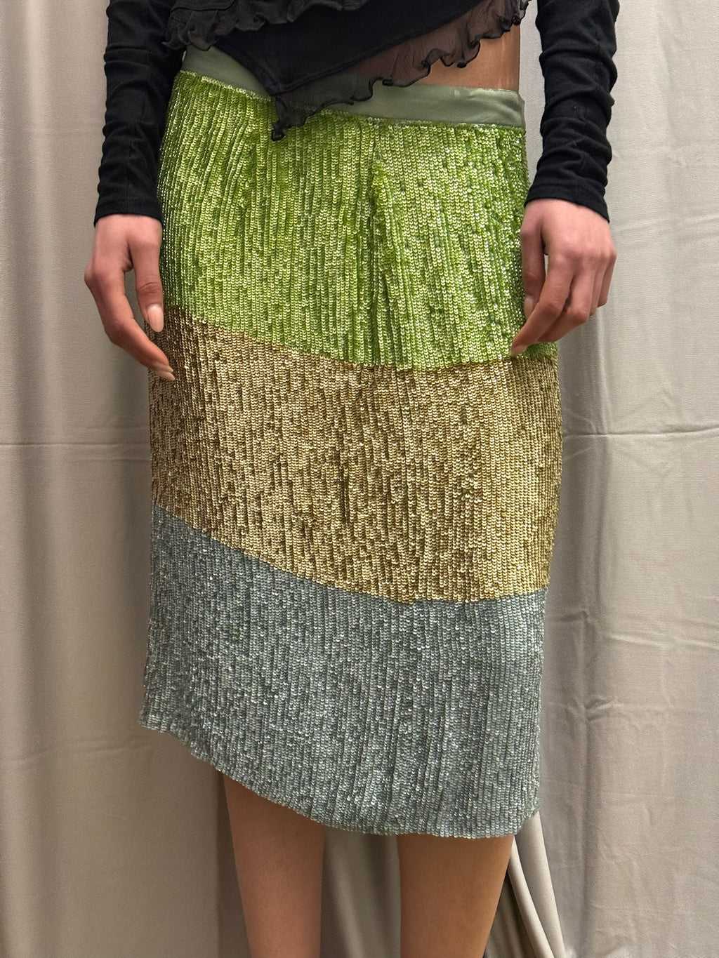 Gianfranco Ferre Studio Silk Sequin Skirt