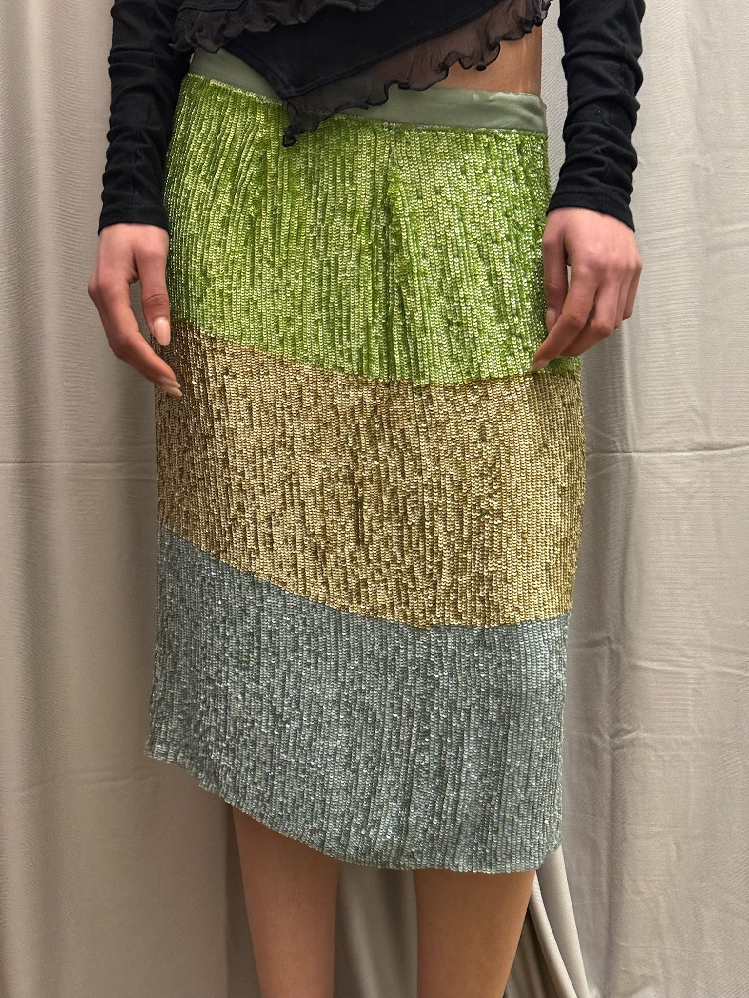 Gianfranco Ferre Studio Silk Sequin Skirt