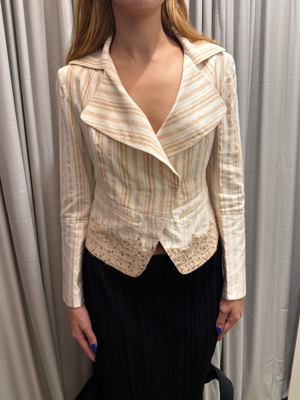 Vintage Linen Cotton Blend Jacket