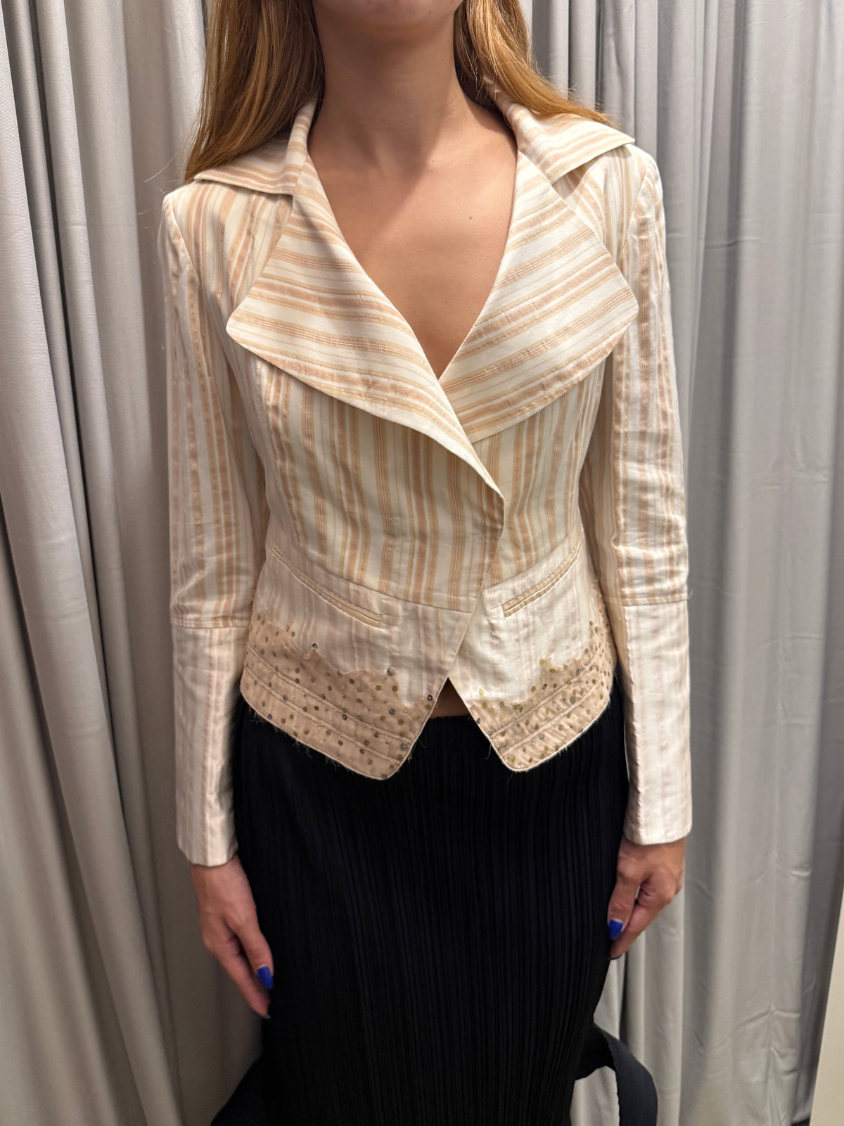 Vintage Linen Cotton Blend Jacket