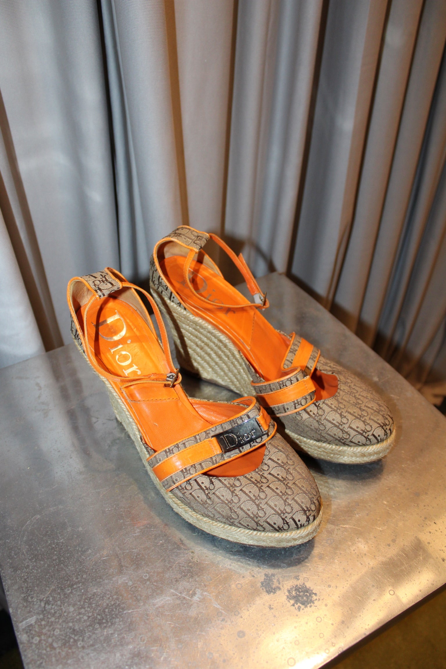 Dior Monogram Orange Heels