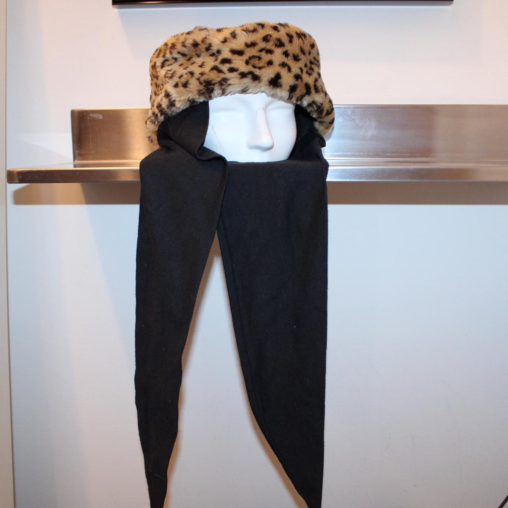 Vintage faux fur leopard hat