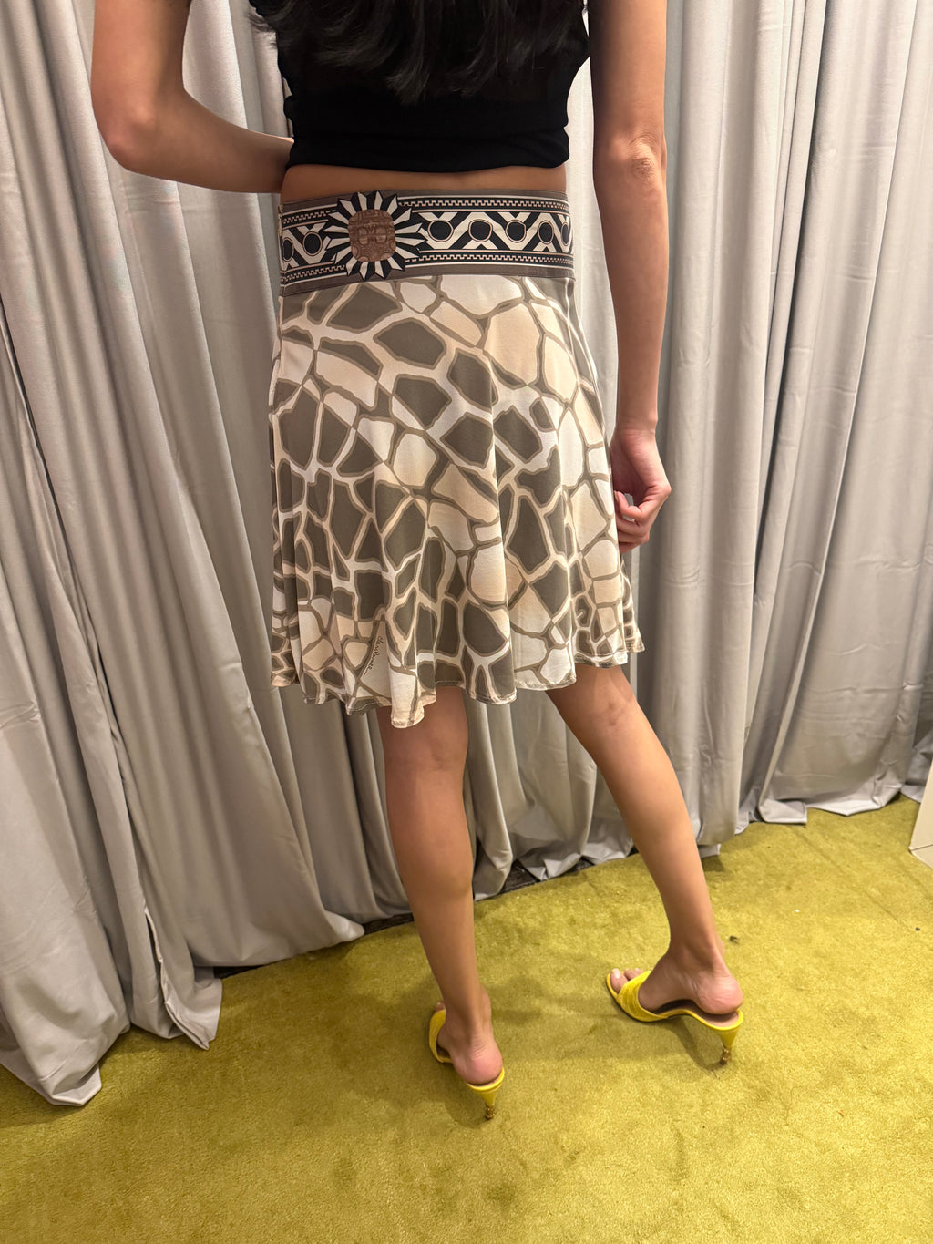 Class Cavalli Viscose Silk Skirt
