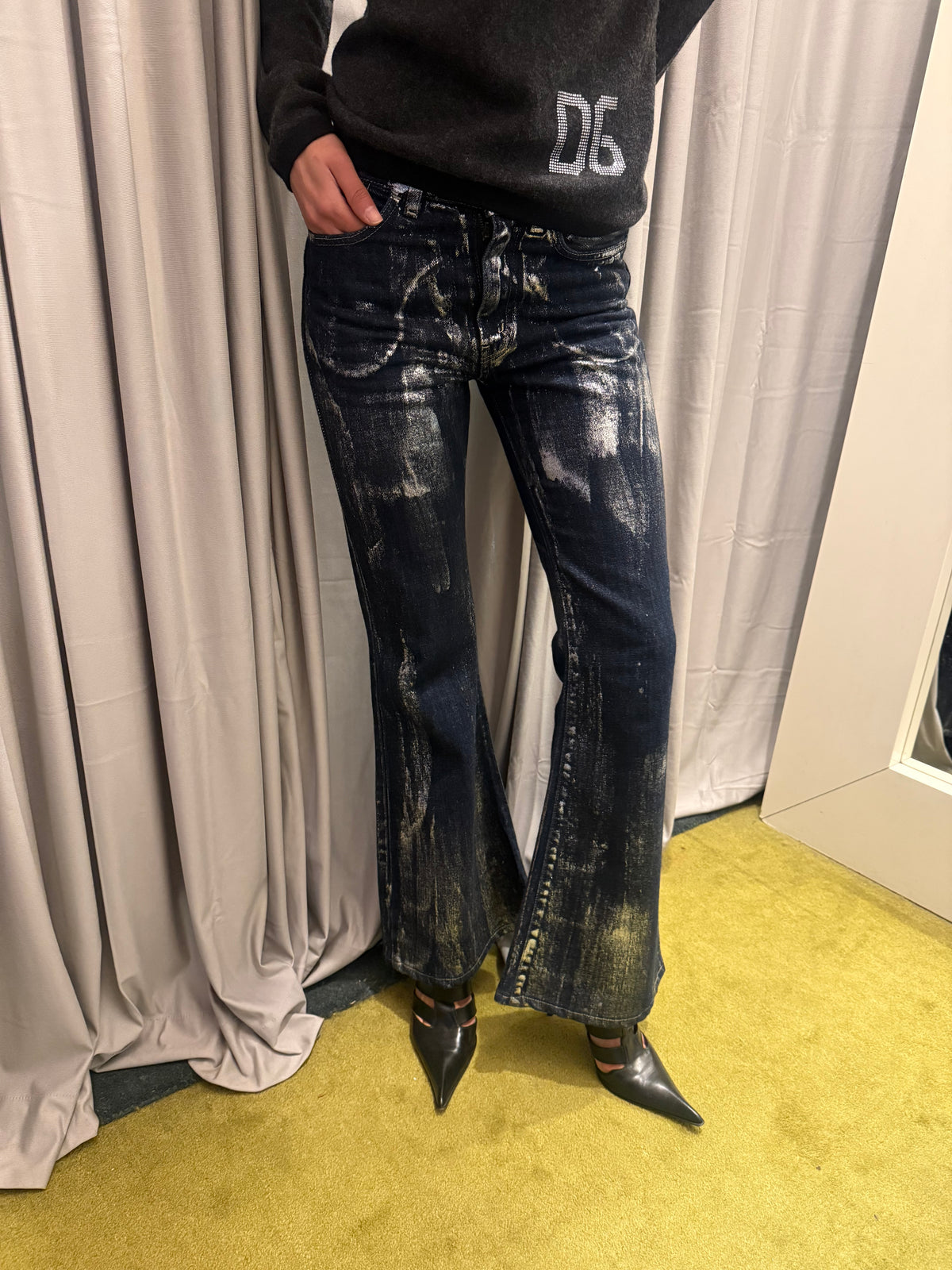 Vintage E-Play Metallic Printed Jeans