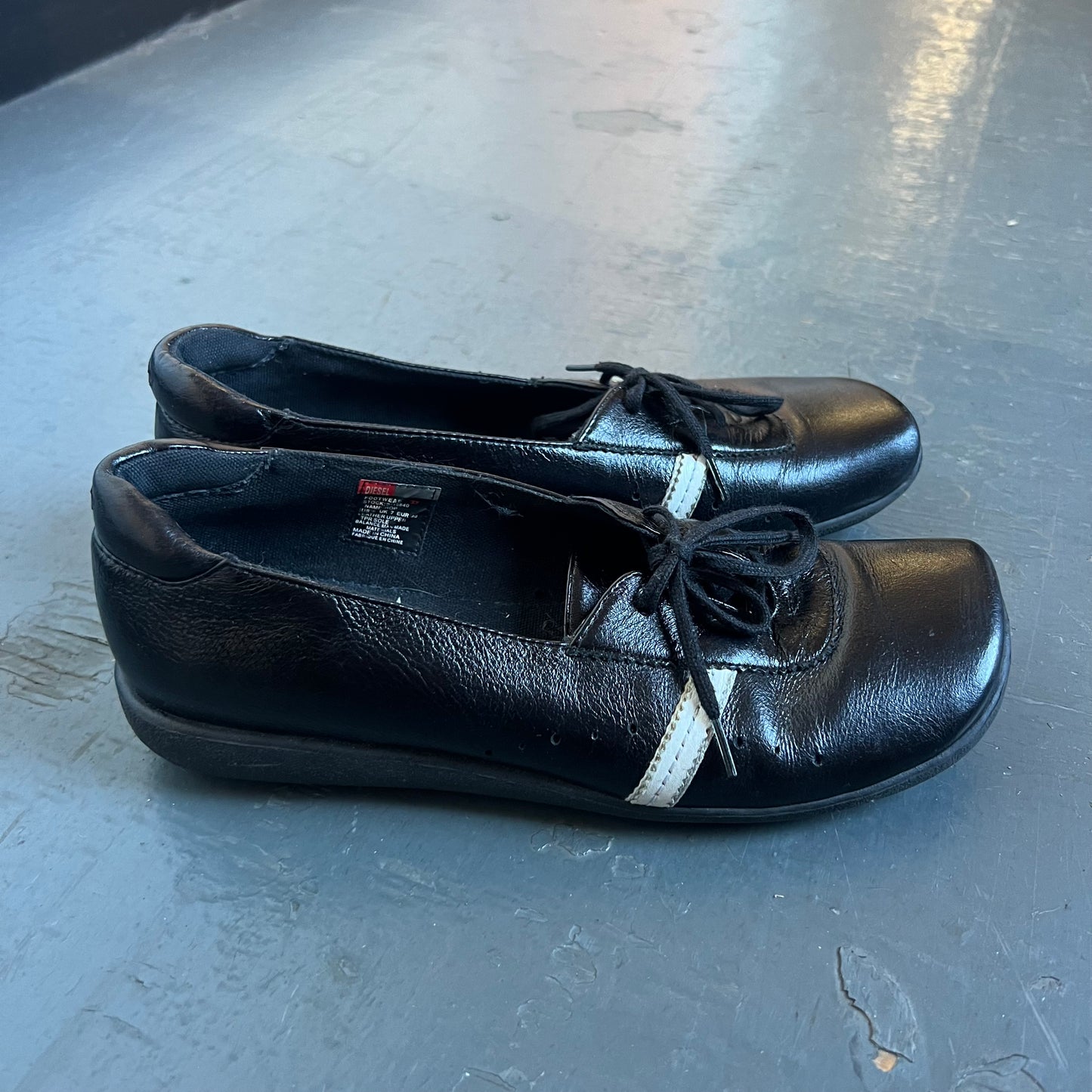 Diesel patent leather flats