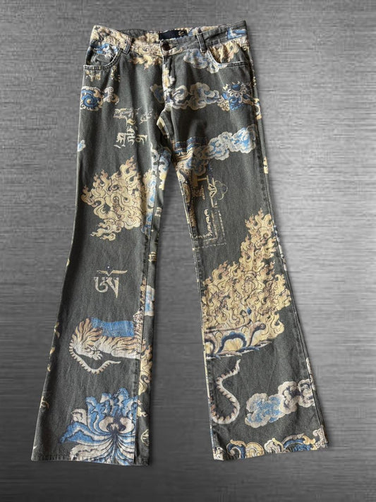 Vintage Just Cavalli Printed Denim Pants
