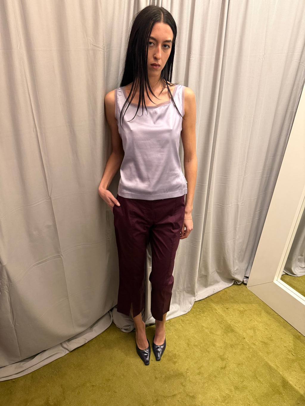 Gianfranco Ferre Purple Mesh Top
