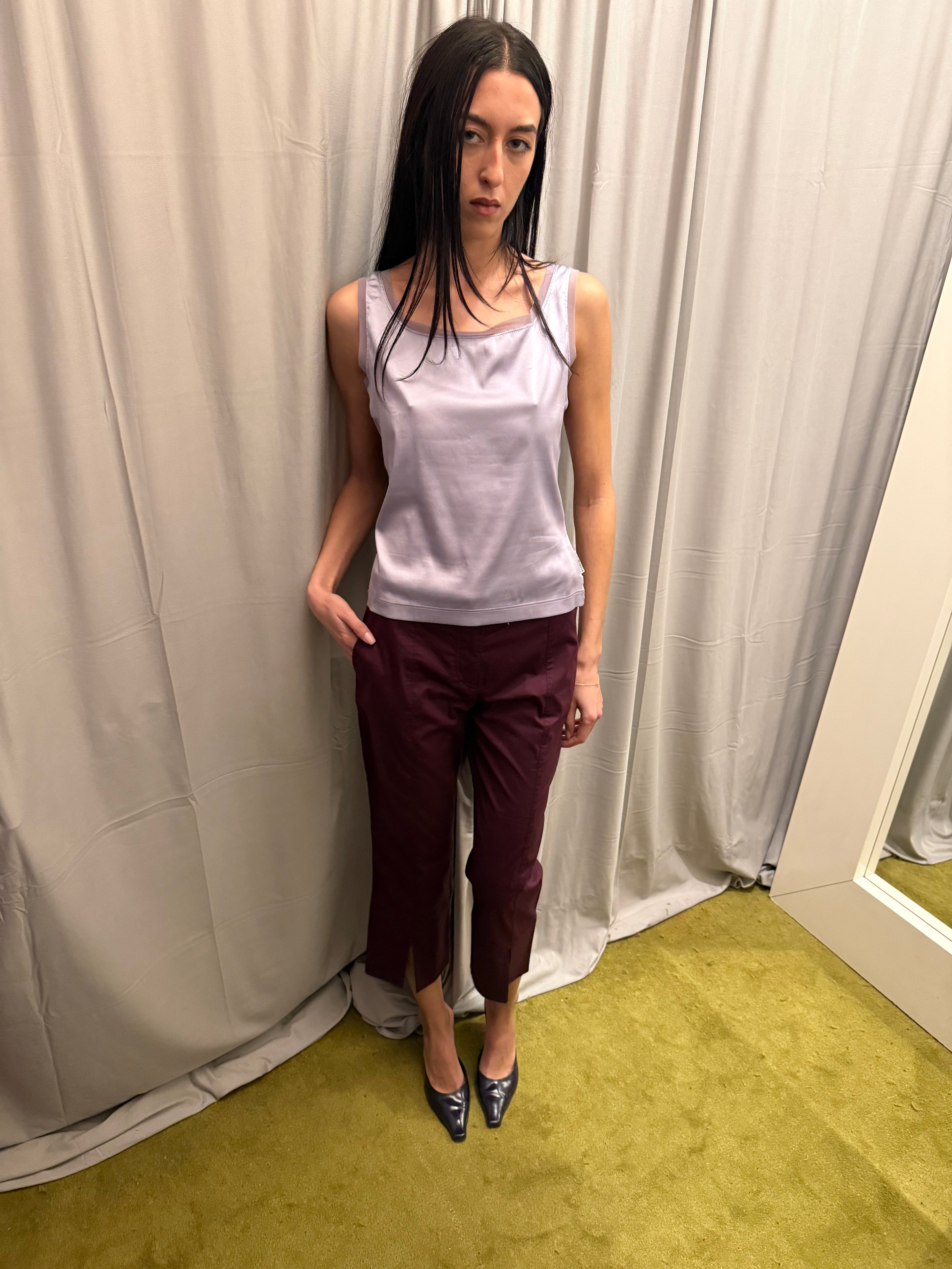 Gianfranco Ferre Purple Mesh Top