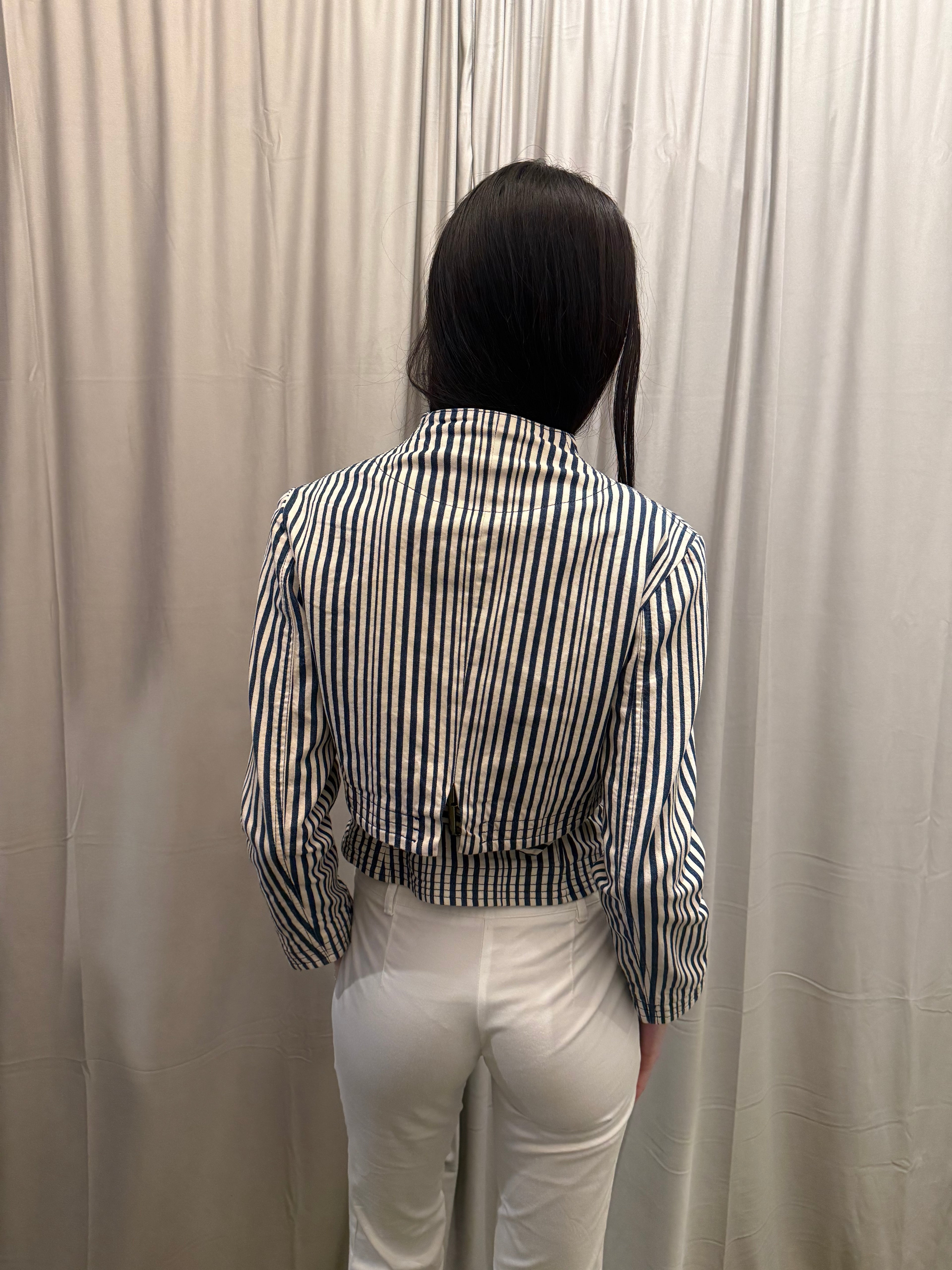 Isabel De Pedro Striped Denim Corset & Bolero