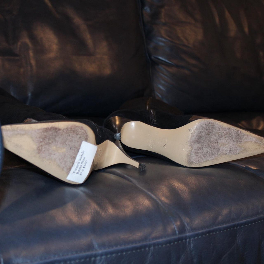 Vintage French Suede Knee High Boots