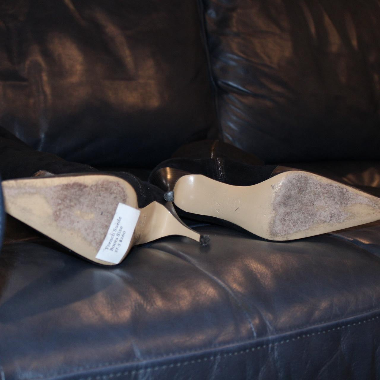 Vintage French Suede Knee High Boots