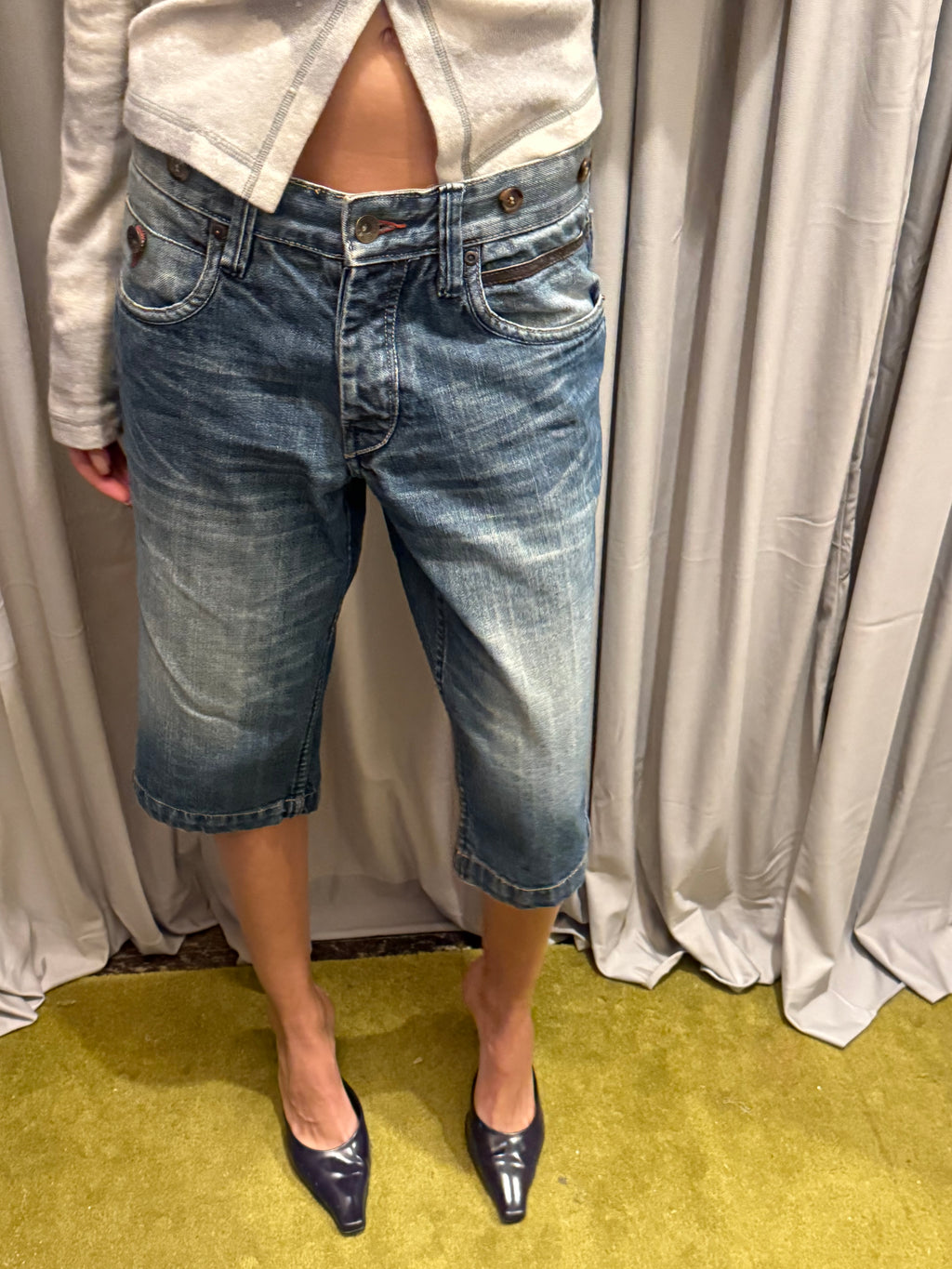 Solid Jeans Denim Shorts