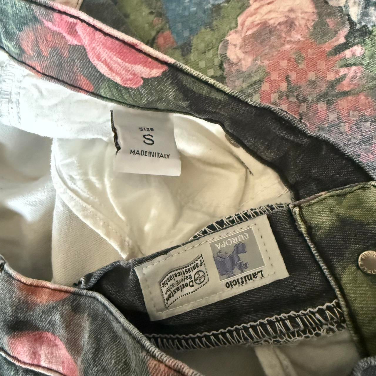 Roberto Cavalli 1994 Floral Printed Denim Pants