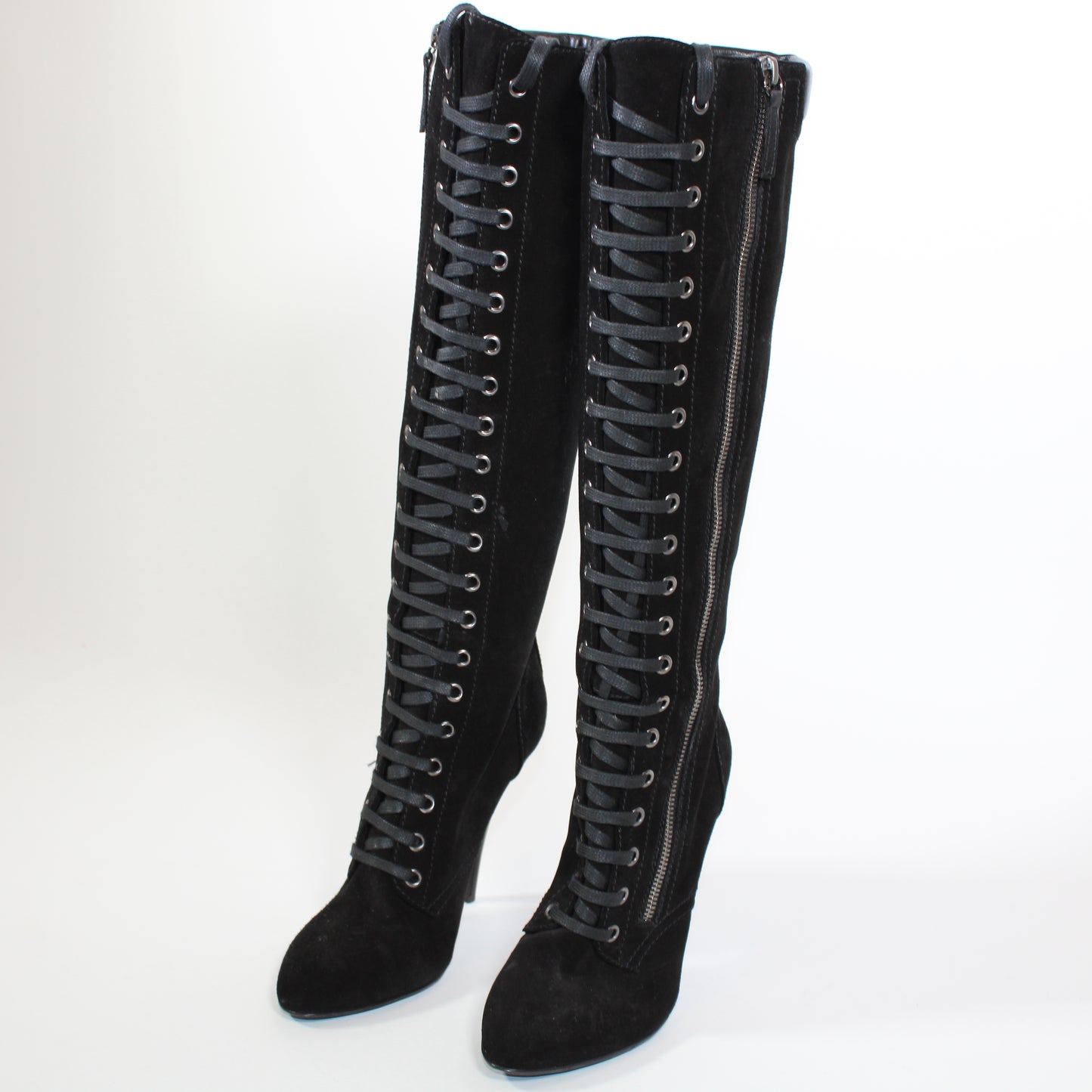 Giueseppe Zanotti Knee High Lace up Suede Boots