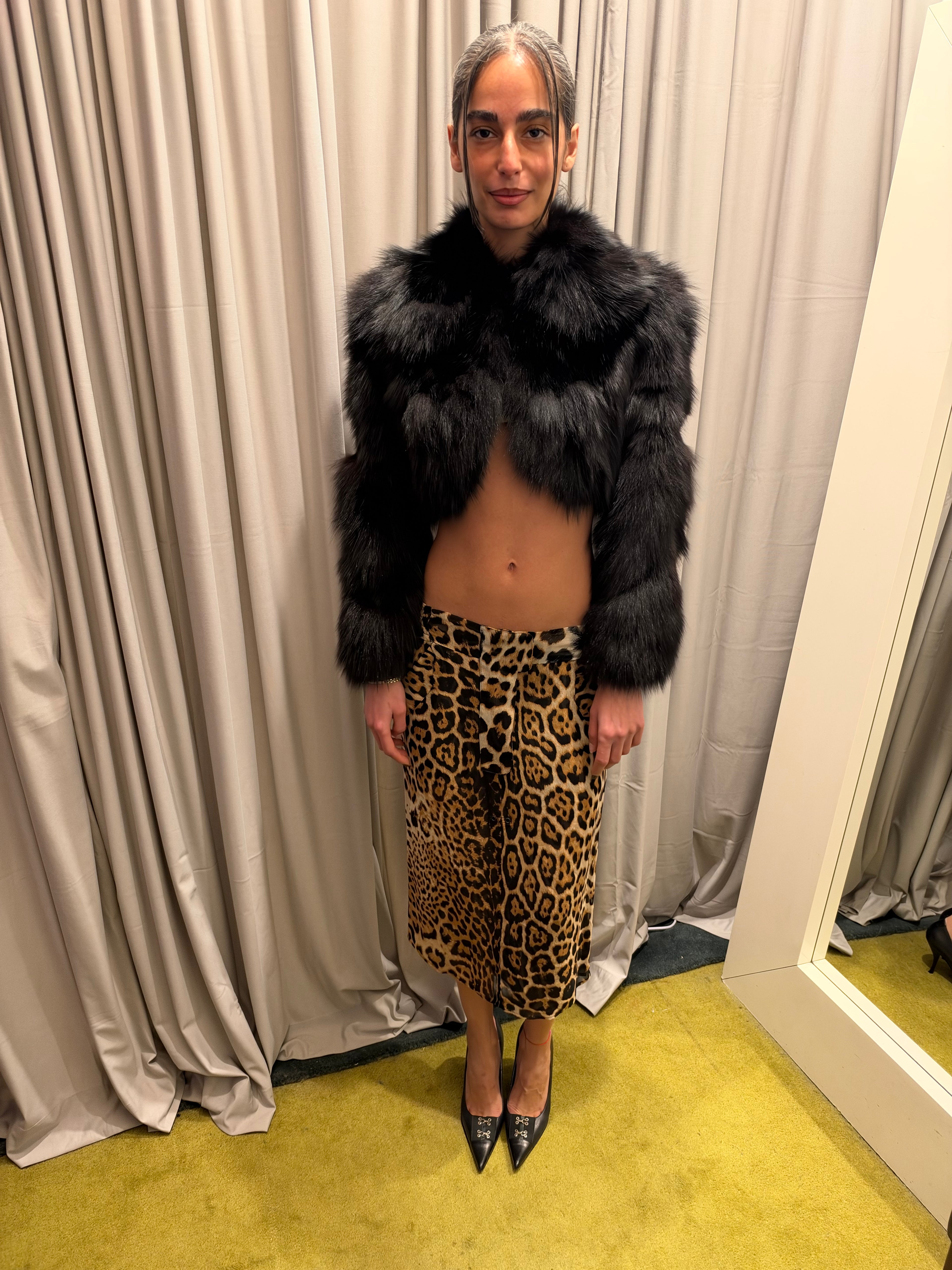 Vintage Genuine Fox Cropped Fur Coat
