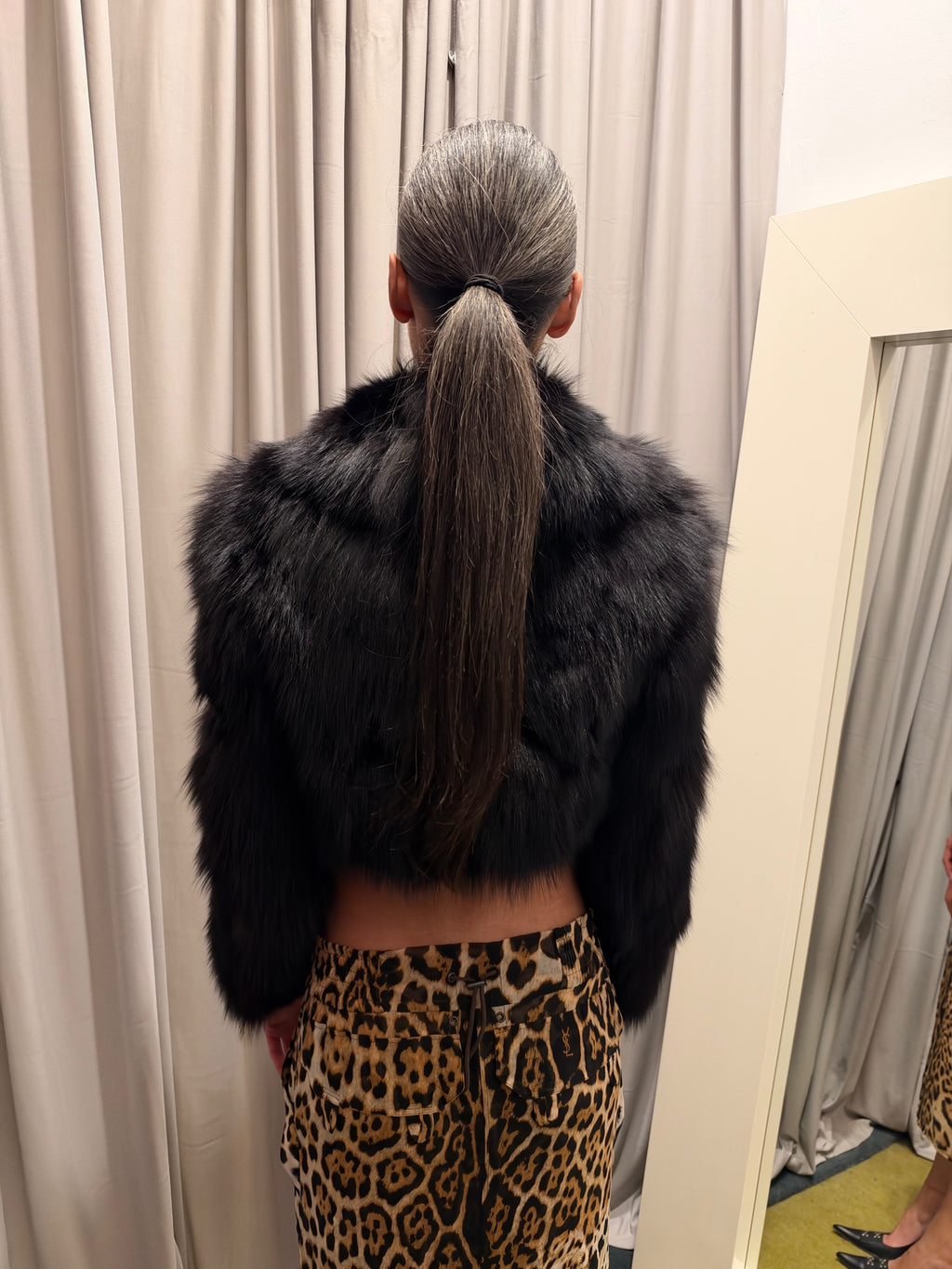 Vintage Genuine Fox Cropped Fur Coat