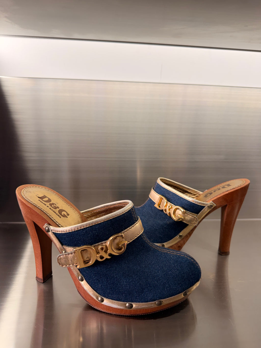 Dolce and Gabana Denim Clogs