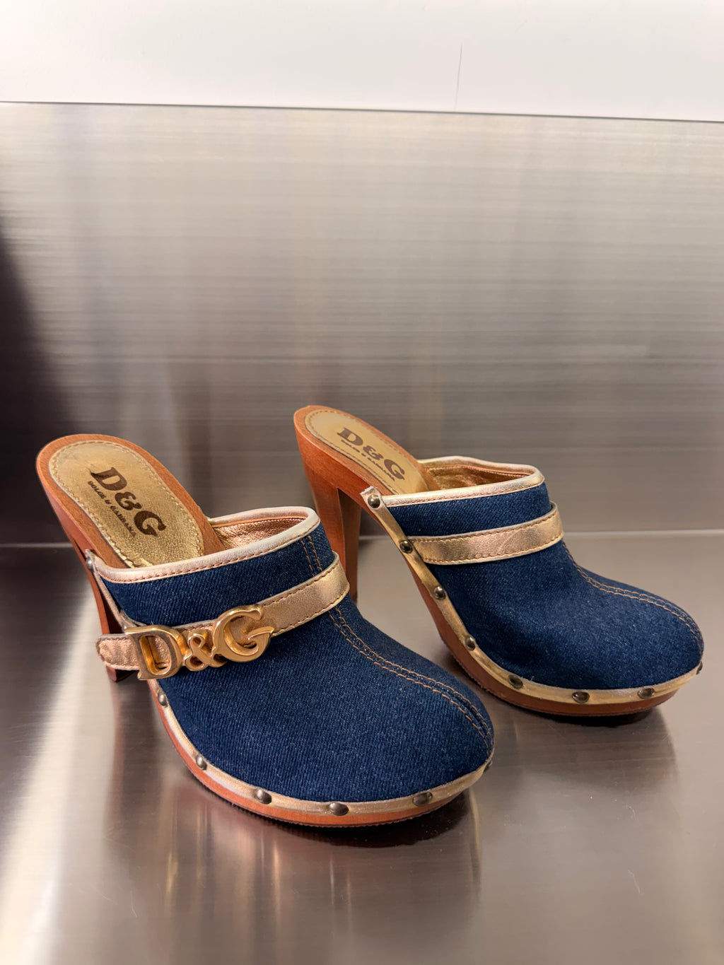 Dolce and Gabana Denim Clogs