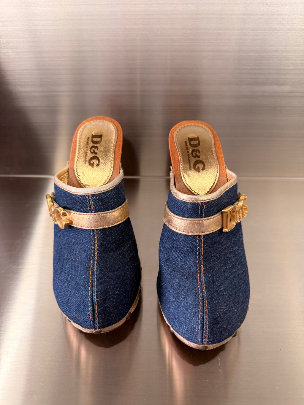 Dolce and Gabana Denim Clogs