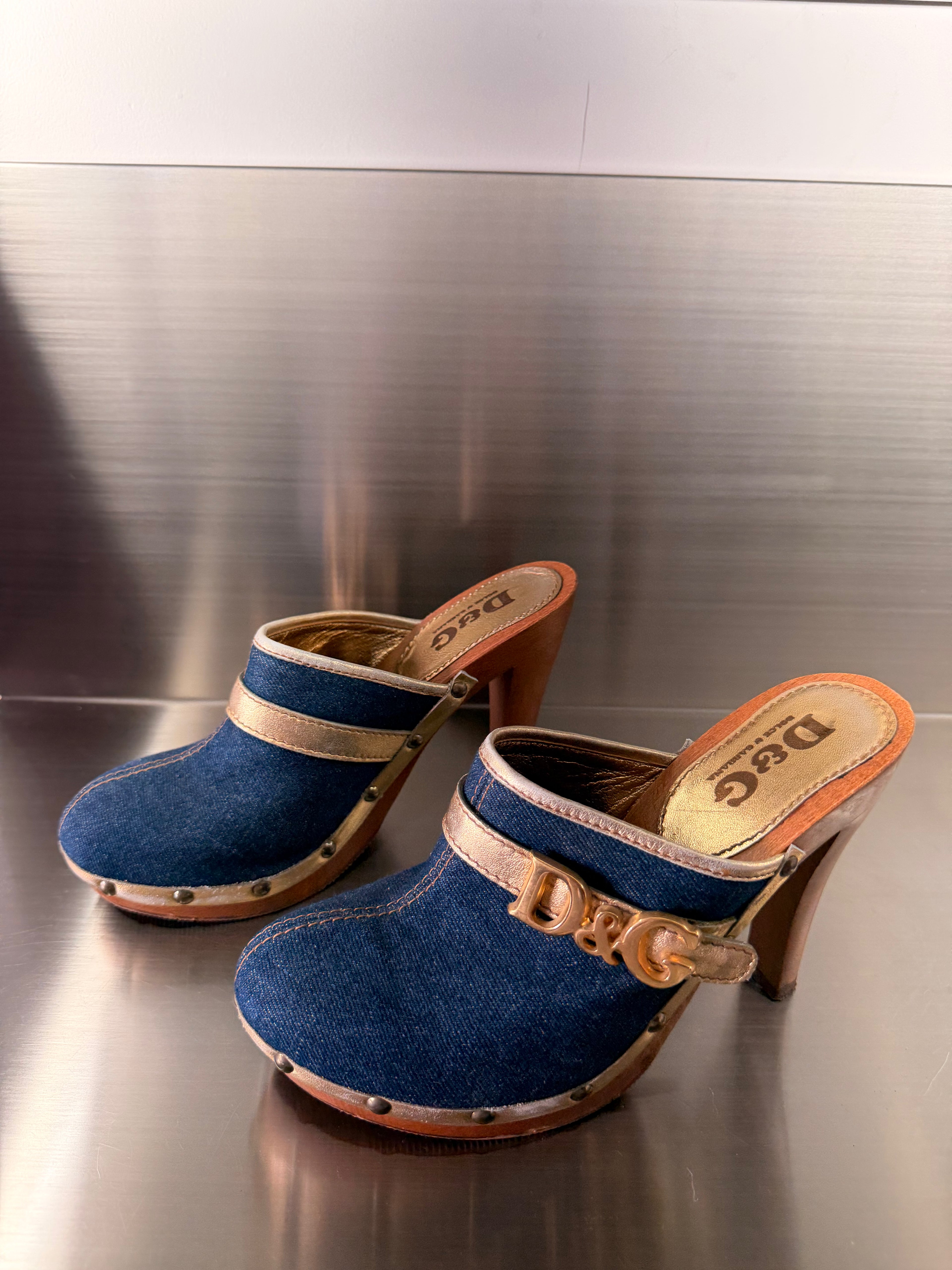 Dolce and Gabana Denim Clogs