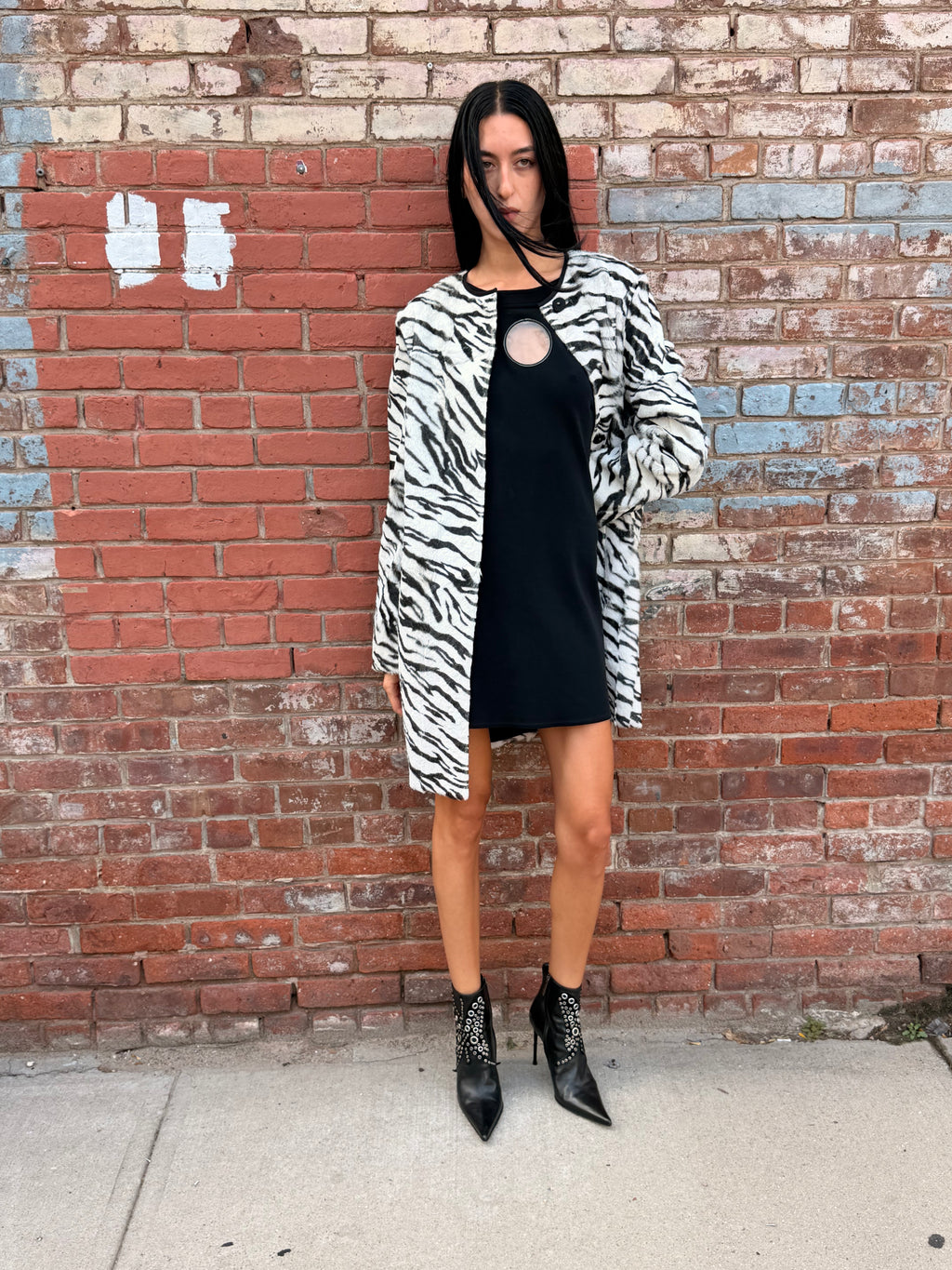 Vintage Goat Skin Zebra Coat