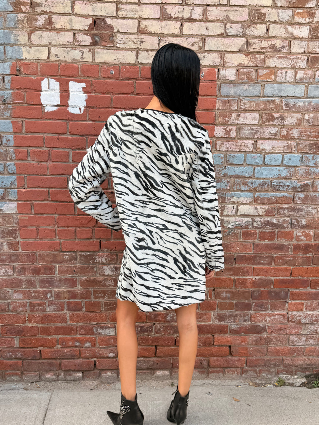 Vintage Goat Skin Zebra Coat