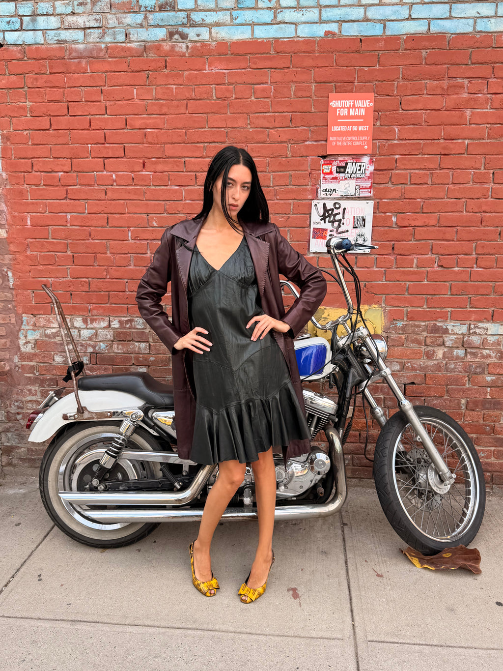 Network Leather Coat