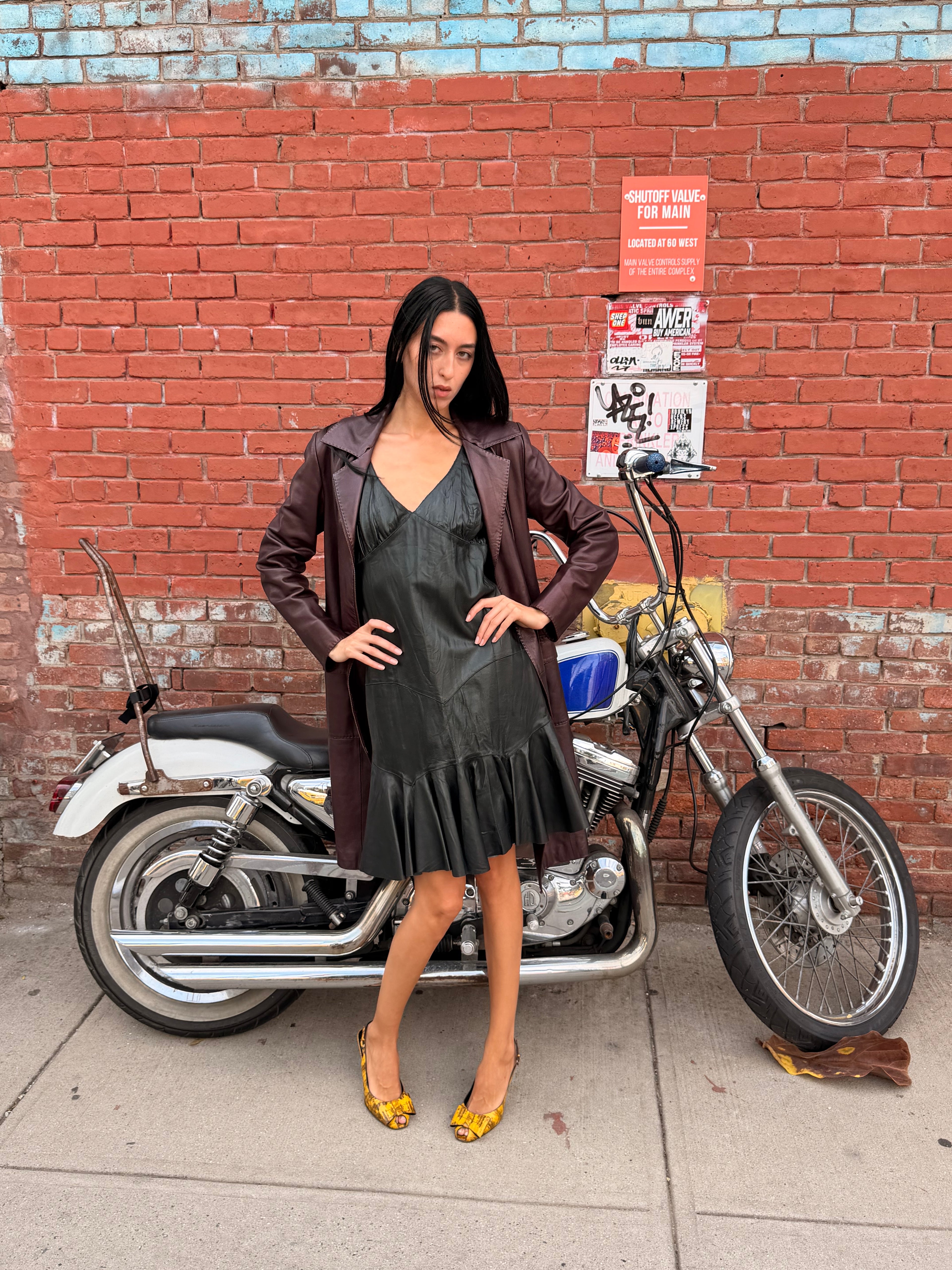 Network Leather Coat