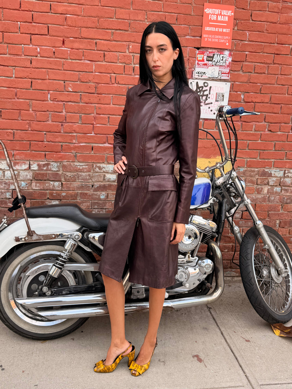 Network Leather Coat