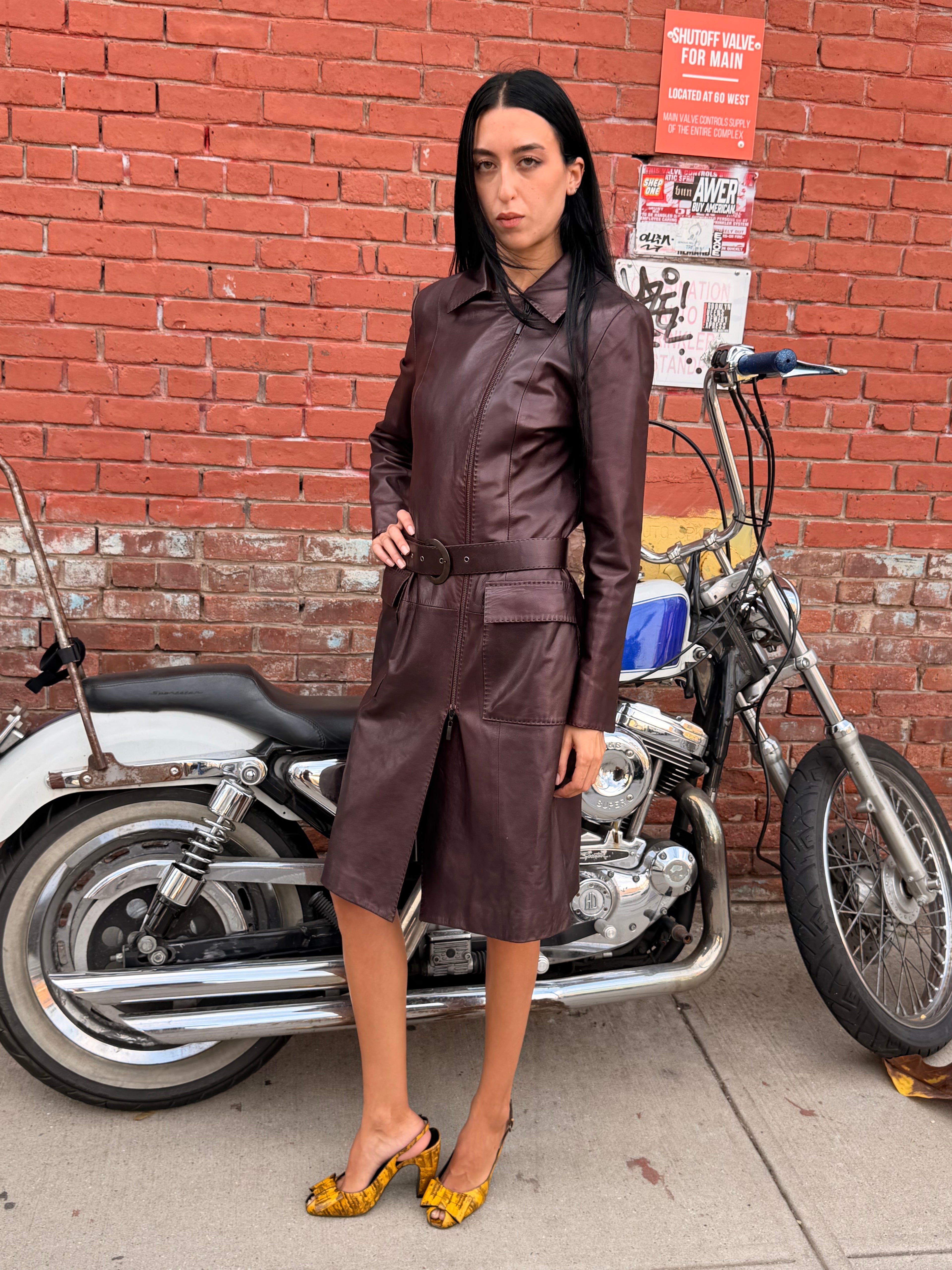 Network Leather Coat