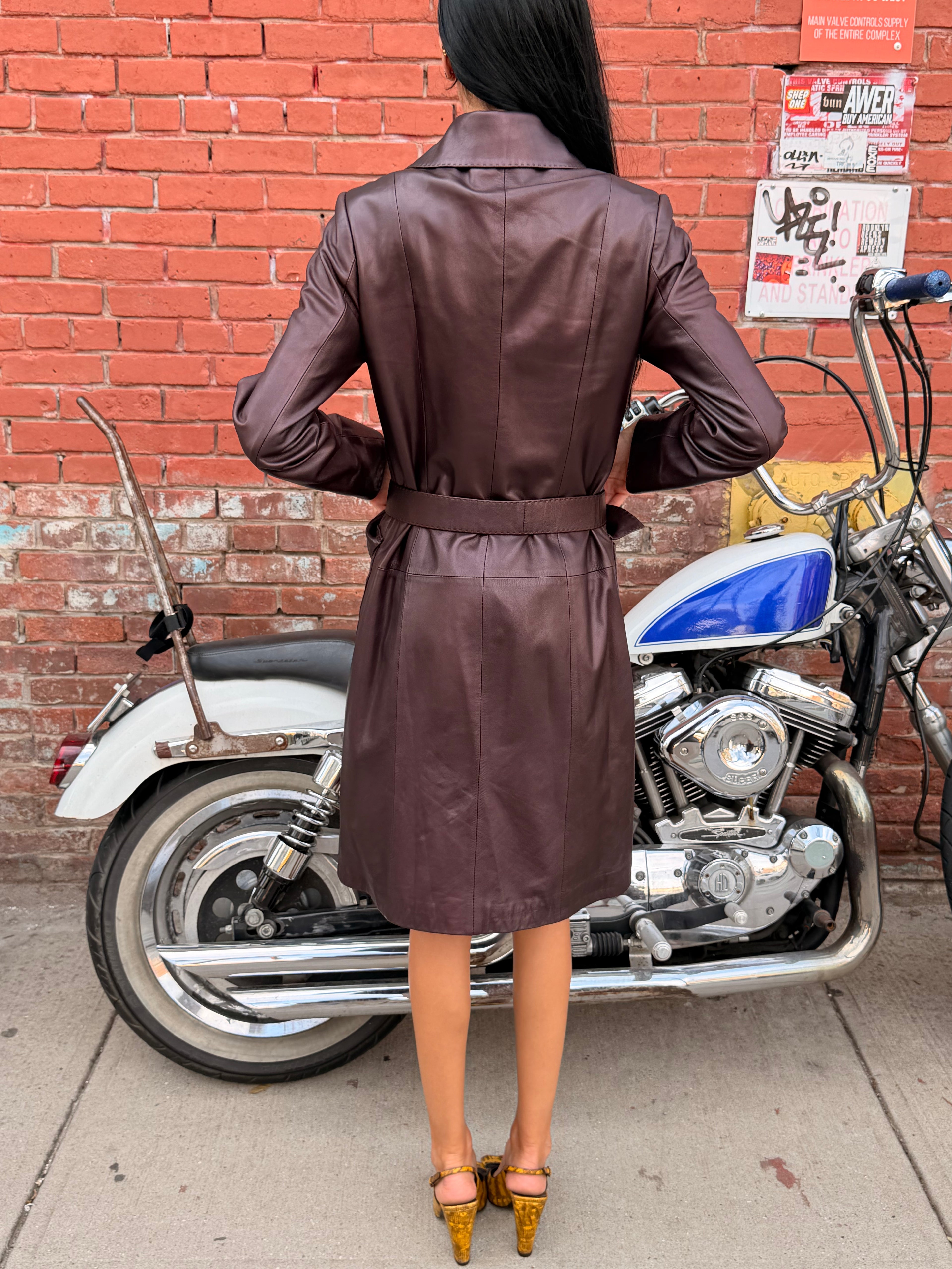 Network Leather Coat