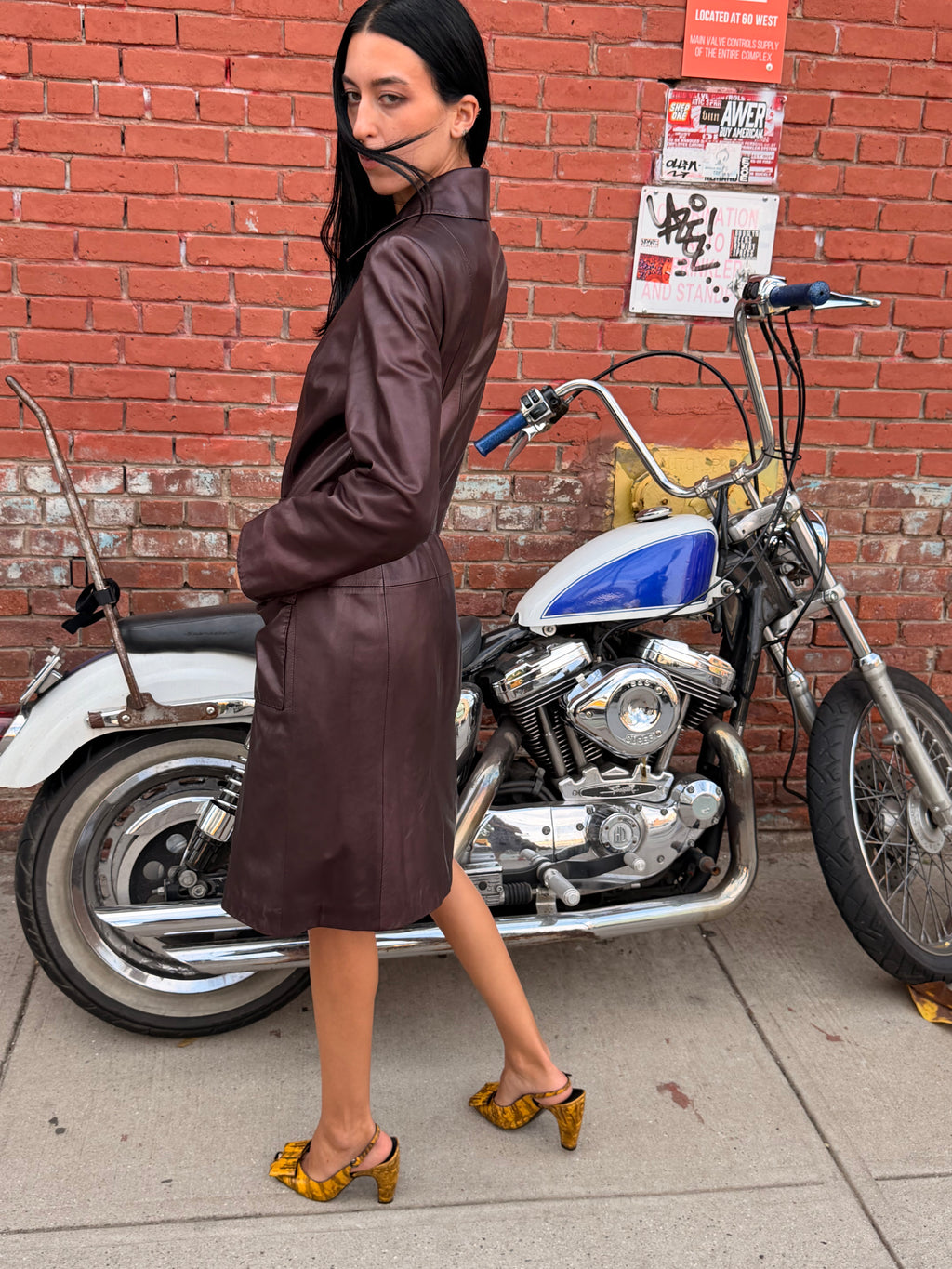 Network Leather Coat