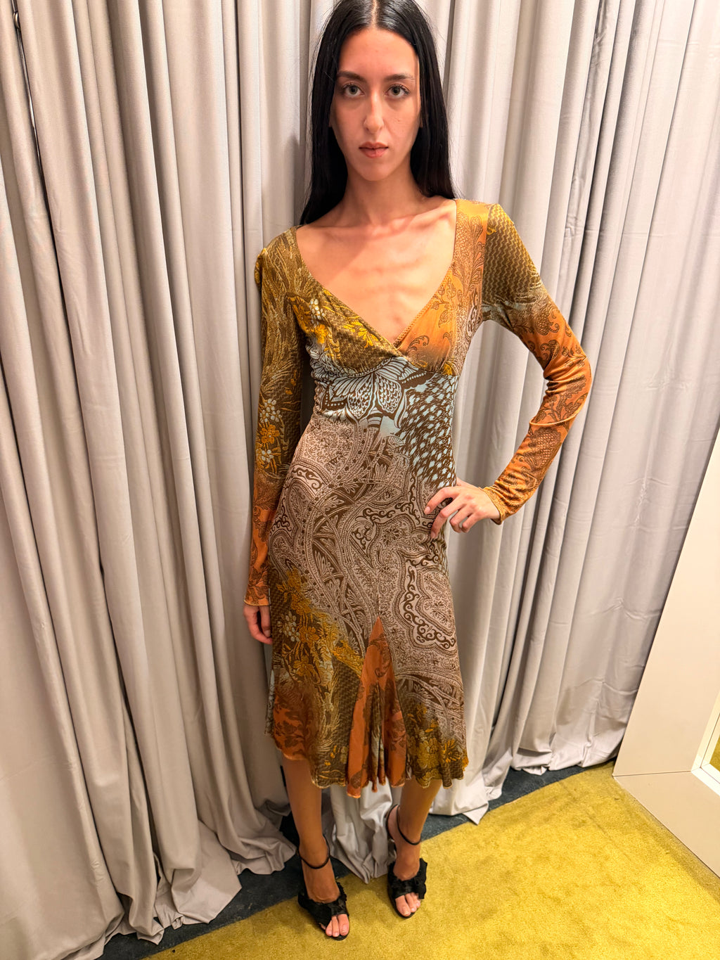 Class Roberto Cavalli Long Sleeve Dress