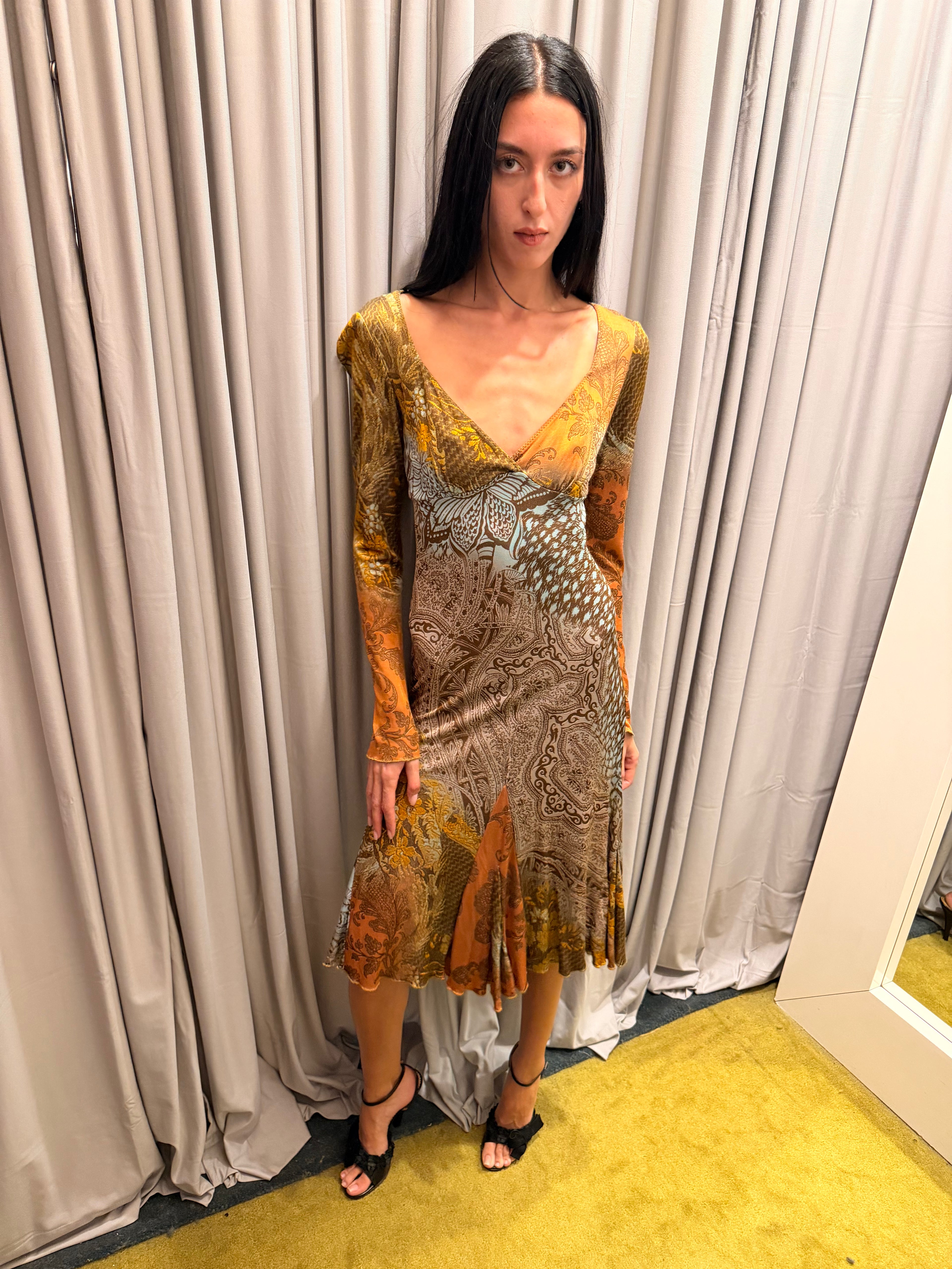 Class Roberto Cavalli Long Sleeve Dress