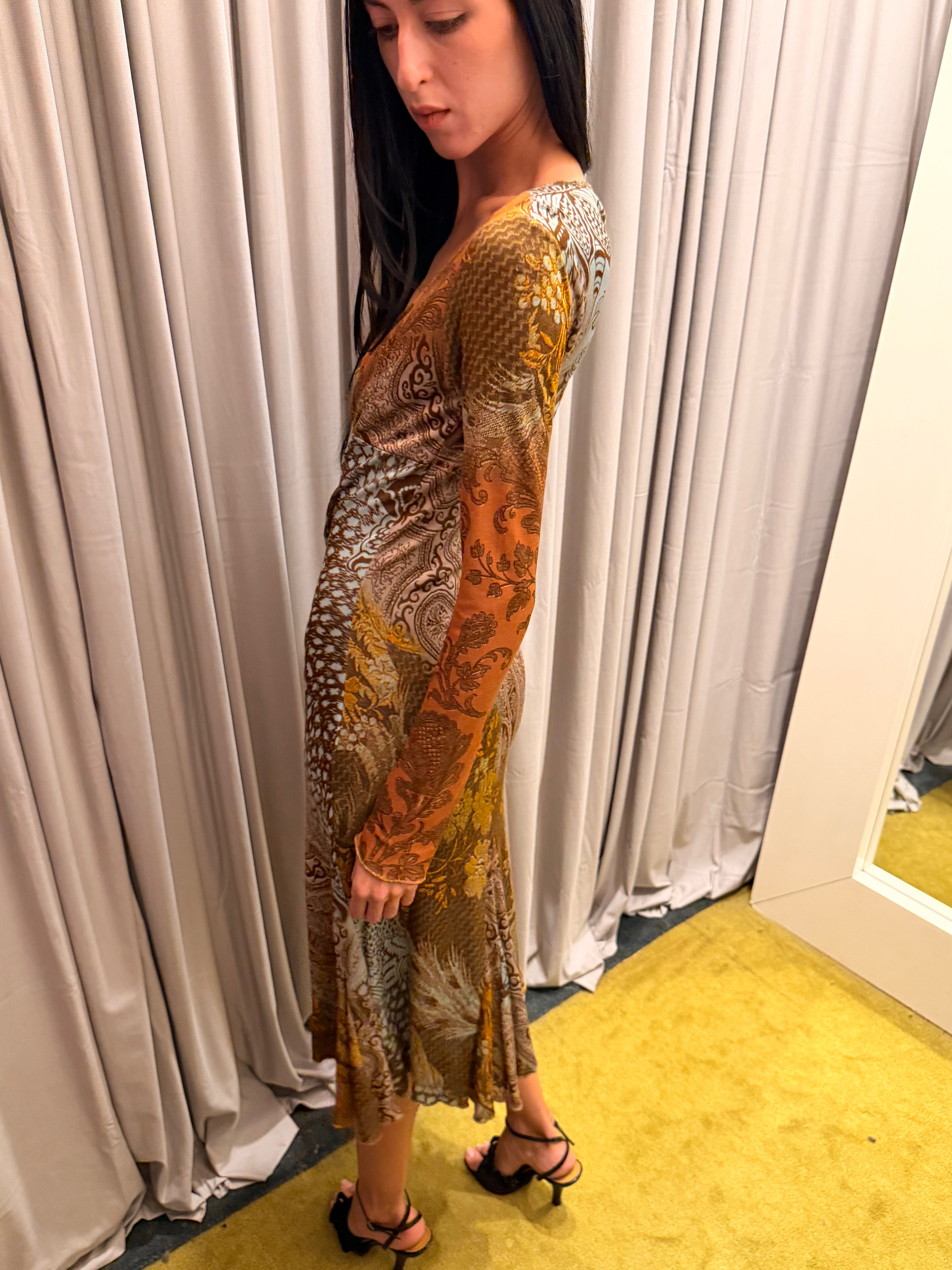 Class Roberto Cavalli Long Sleeve Dress