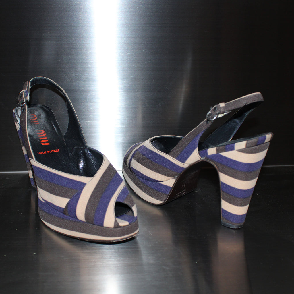 Miu Miu Striped Heels