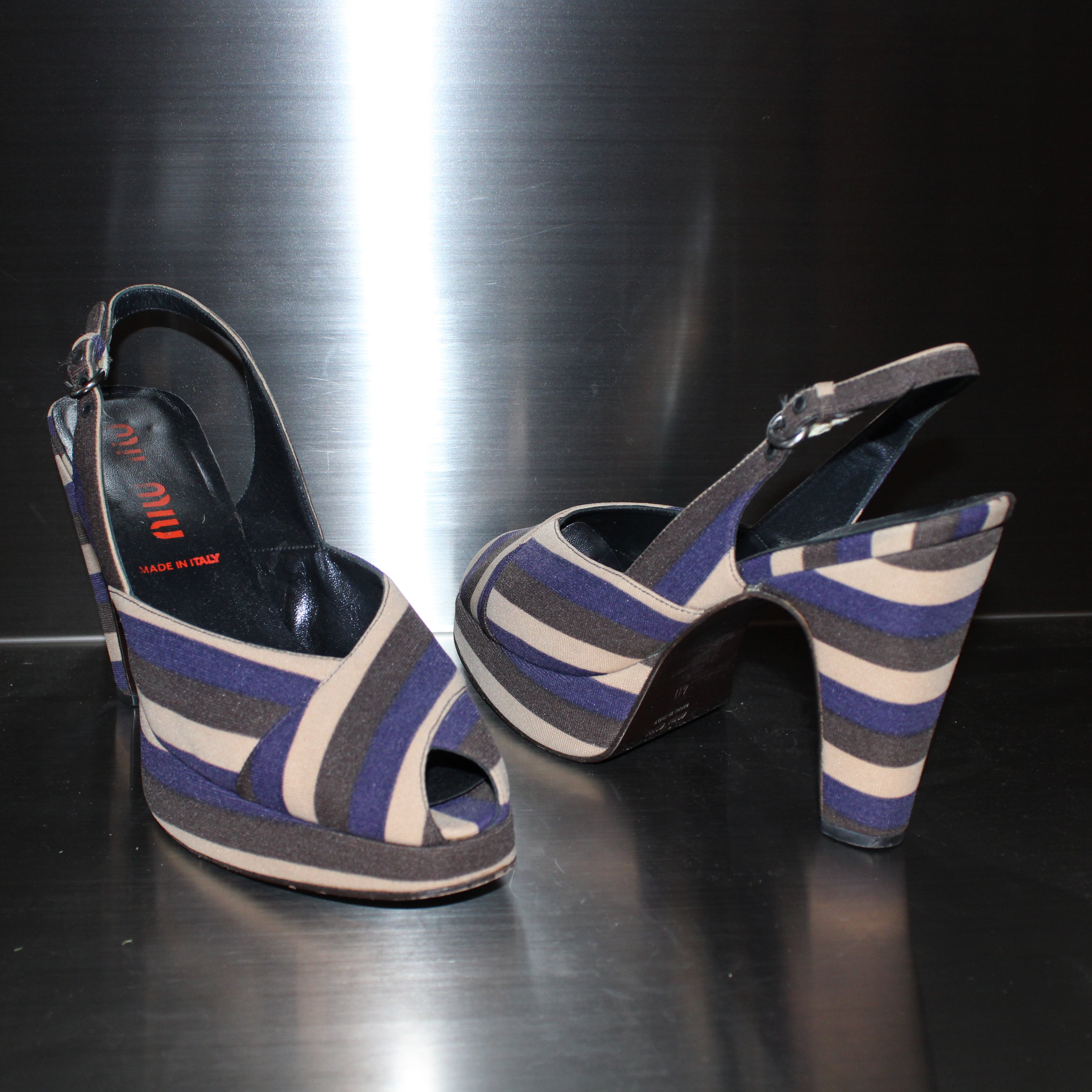 Miu Miu Striped Heels
