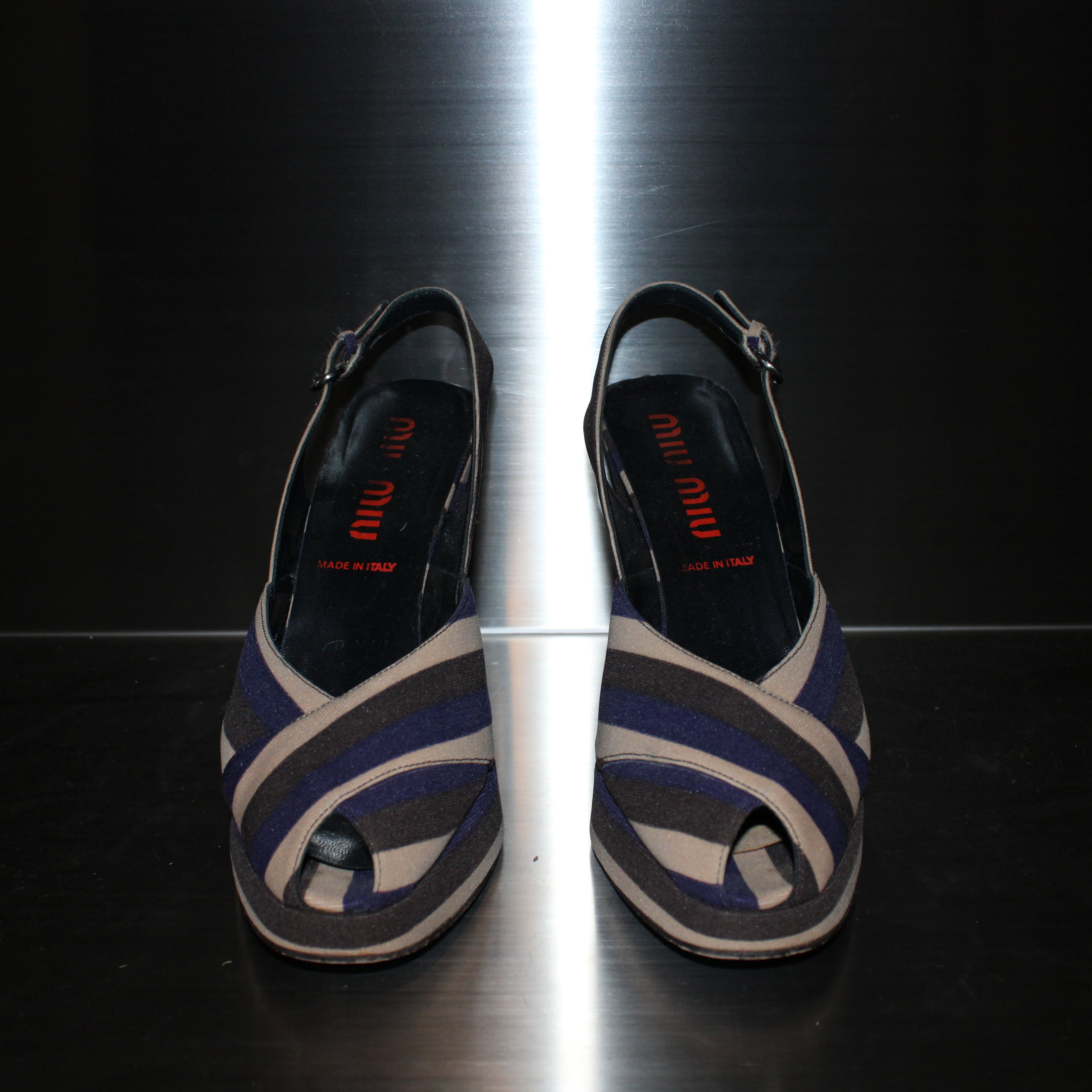 Miu Miu Striped Heels
