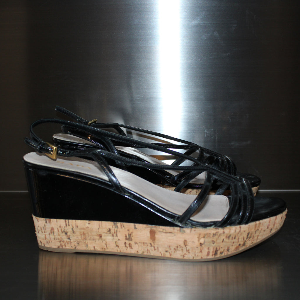 Prada Bamboo Bottom Wedges