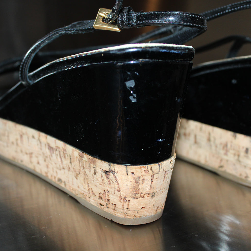 Prada Bamboo Bottom Wedges