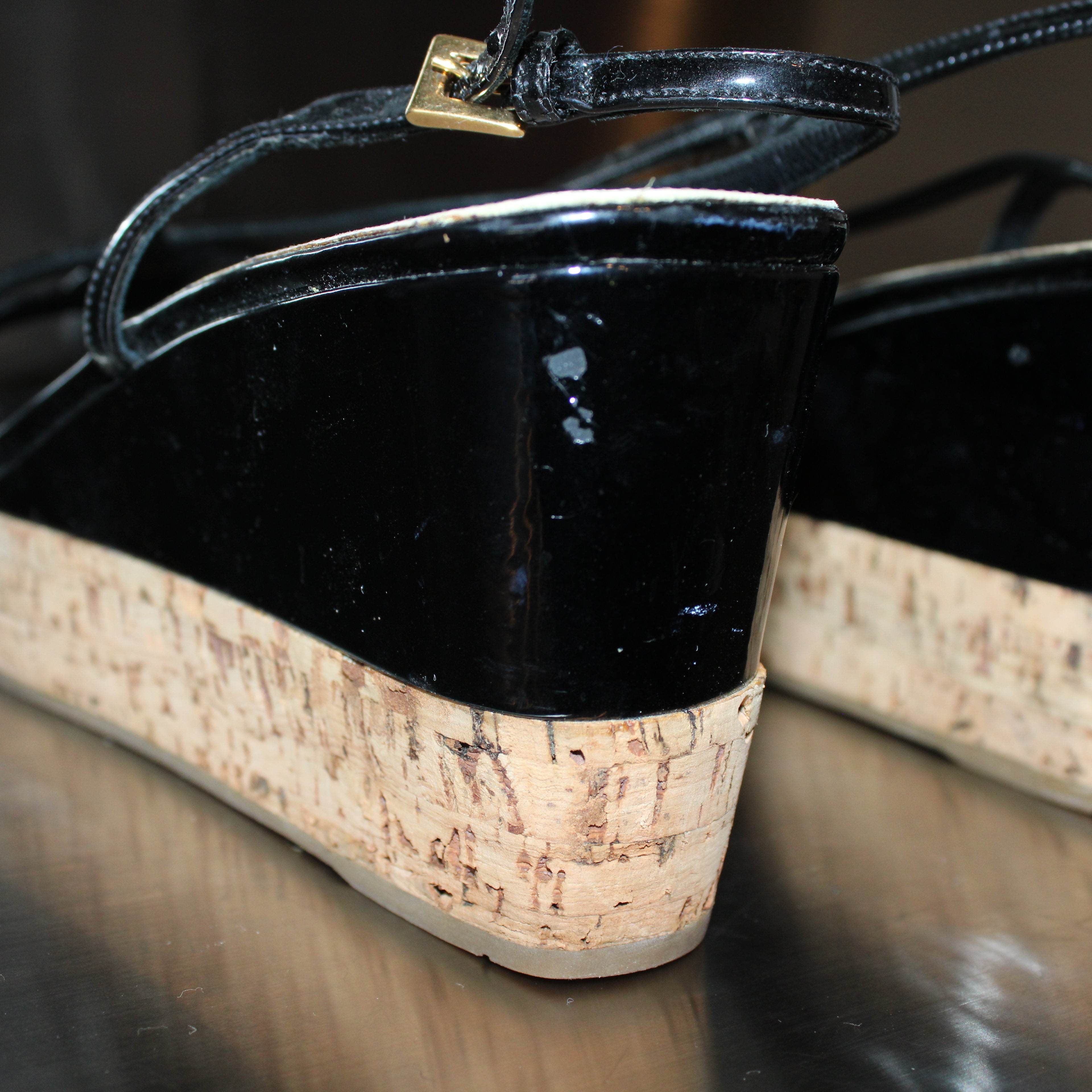 Prada Bamboo Bottom Wedges