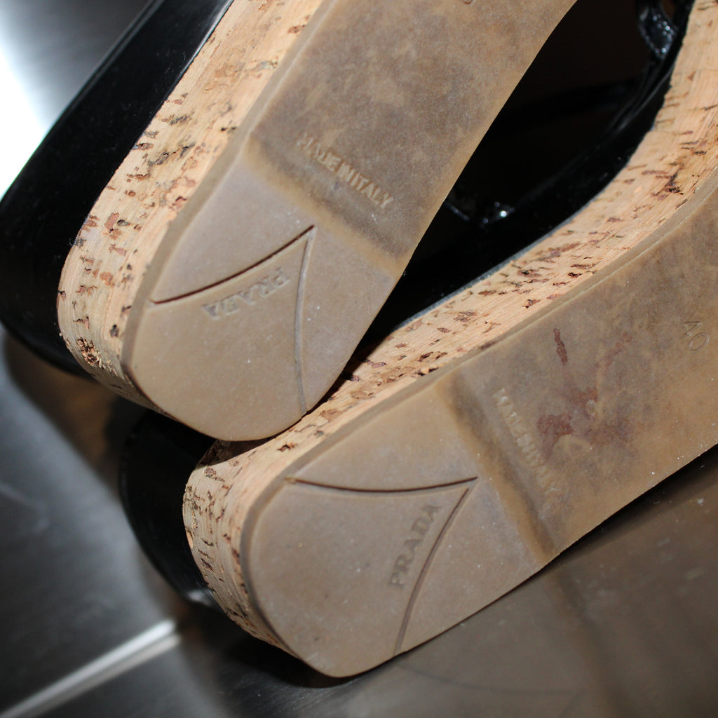 Prada Bamboo Bottom Wedges