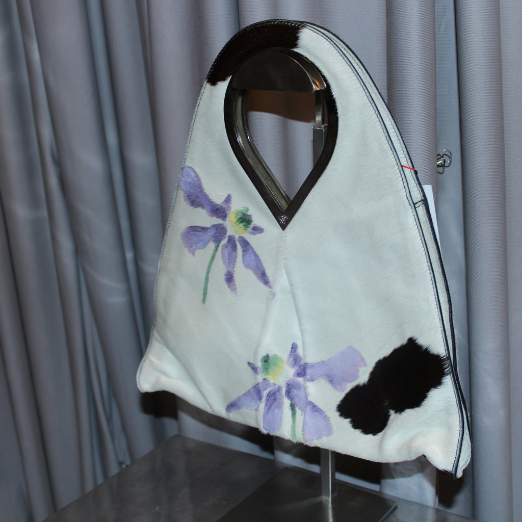 Gianni Versace 1999 Hand Painted Cowhide Bag