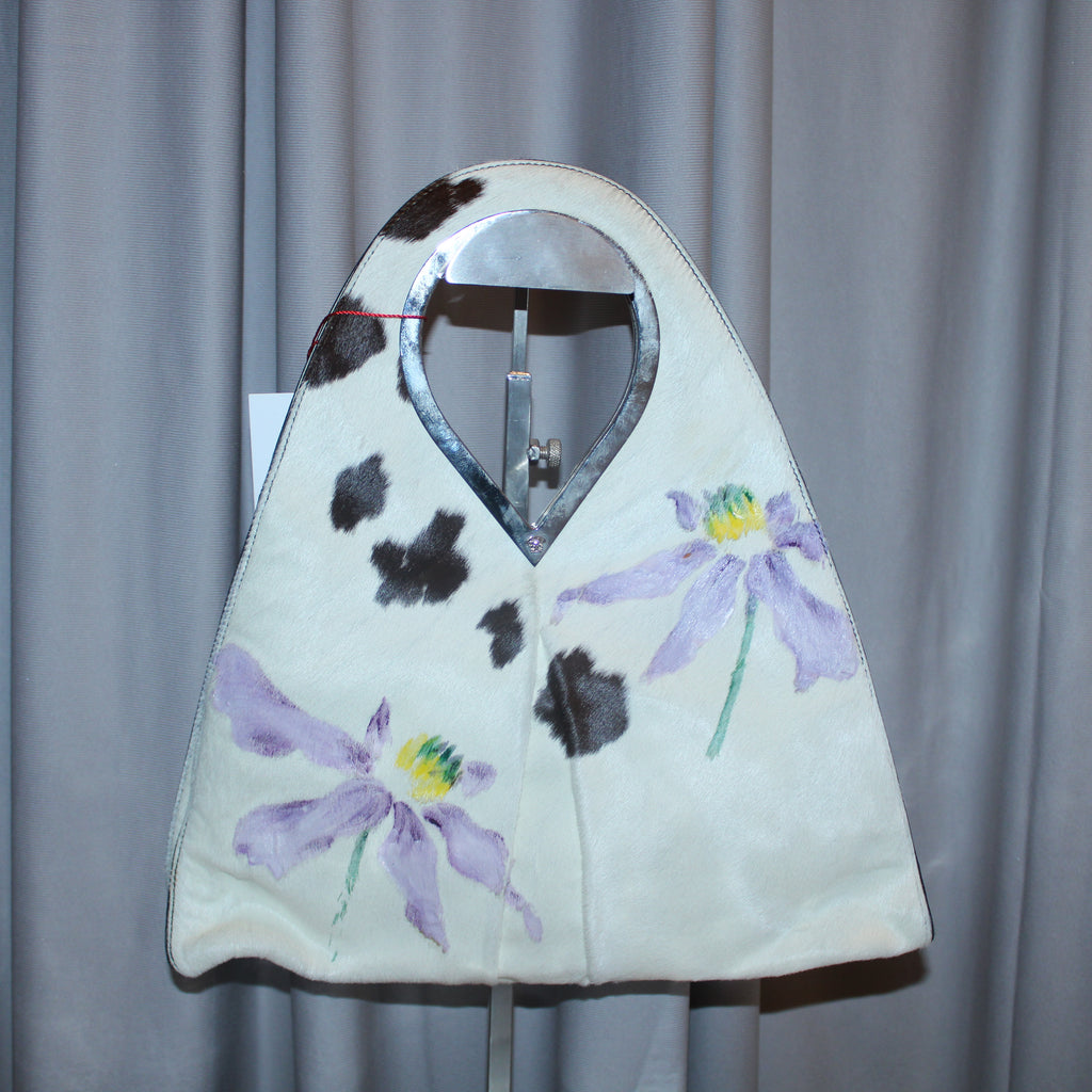 Gianni Versace 1999 Hand Painted Cowhide Bag